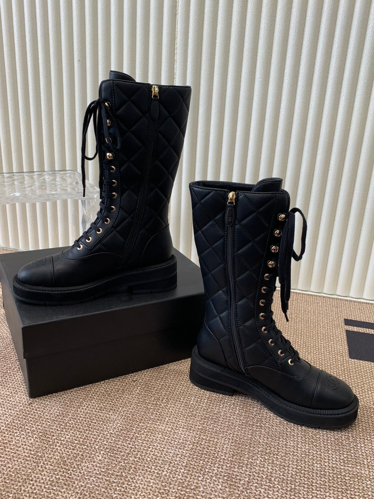 Chanel Electric Show Boot Black Leather 507525