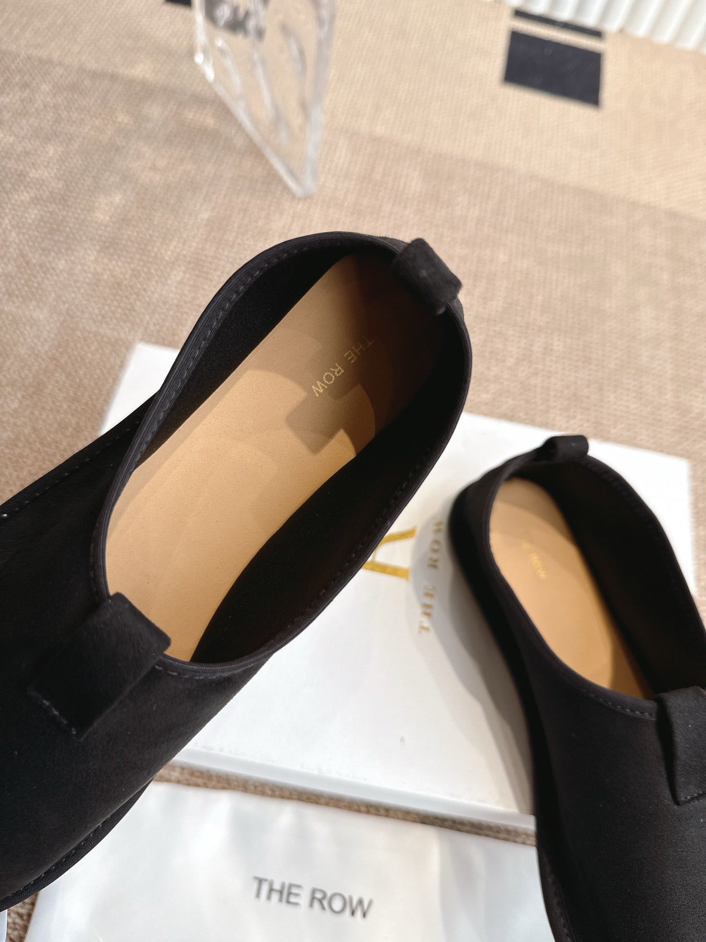 The Row 25ss Flat Shoes Black  Suede 443300