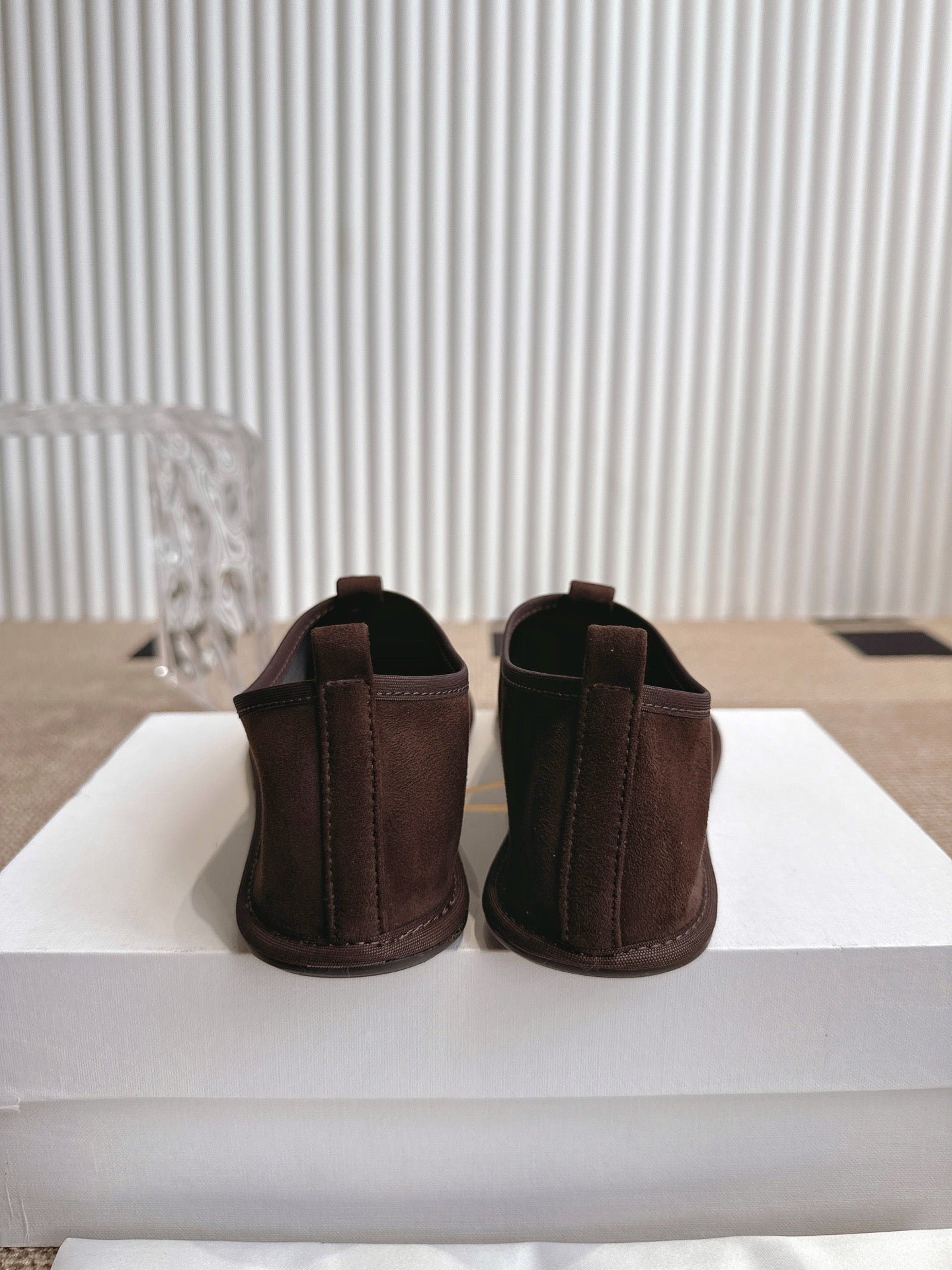 The Row 25ss Flat Shoes Dark Brown Suede 443299