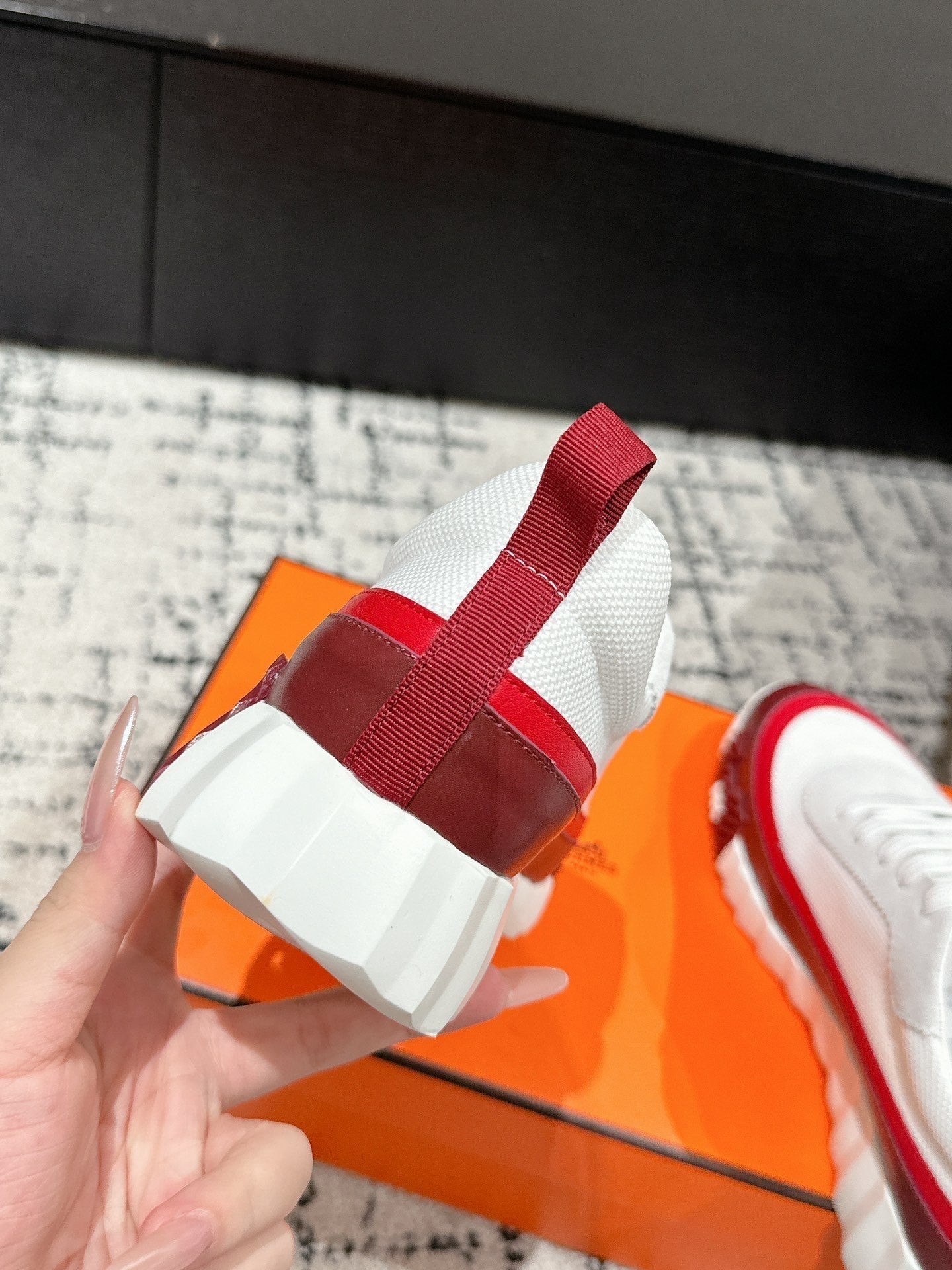 HM Sneaker In White Mesh Fabric 985317