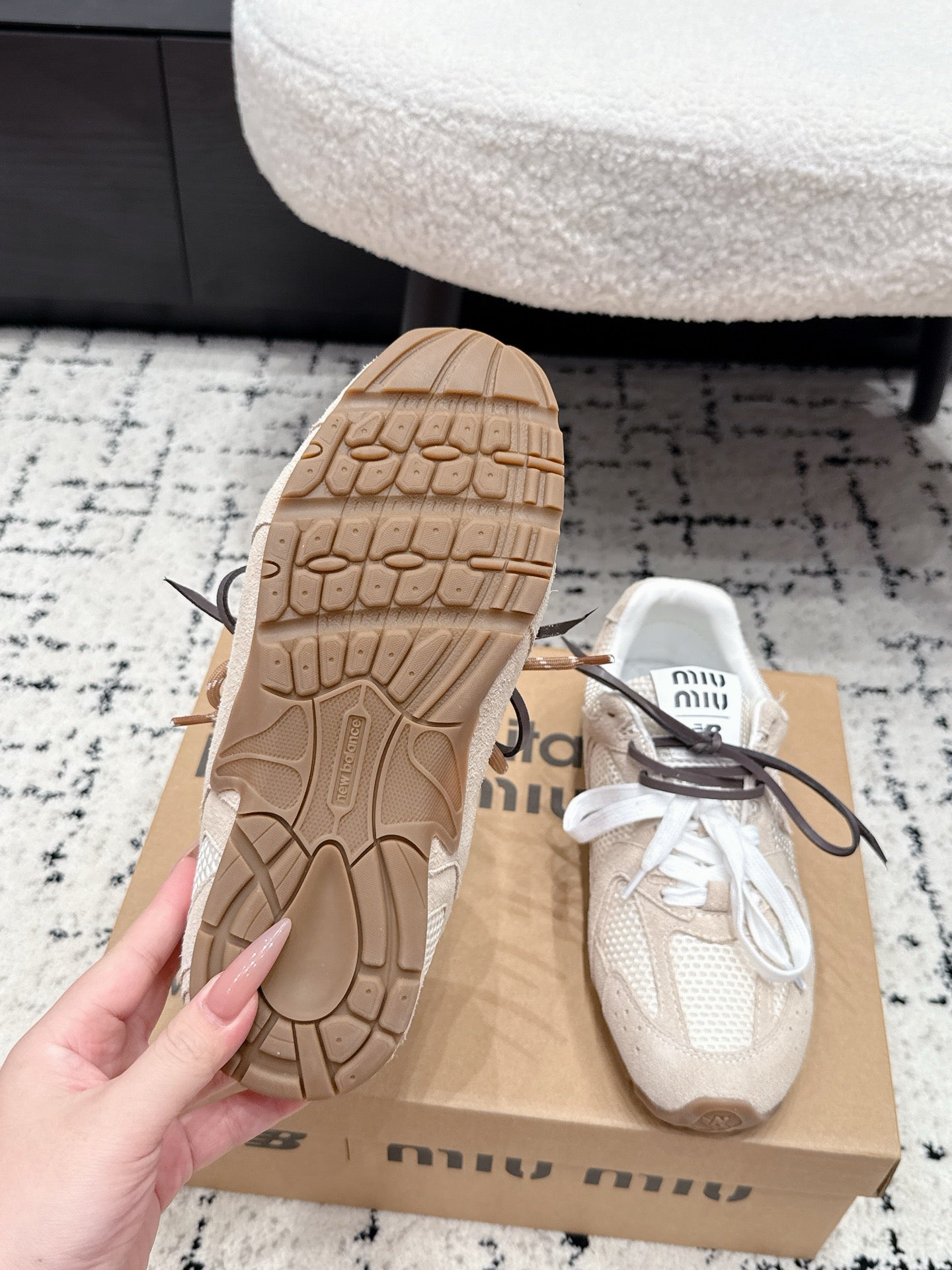 Miu 530 Casual Sneaker Light Grey White Suede Mesh 880617