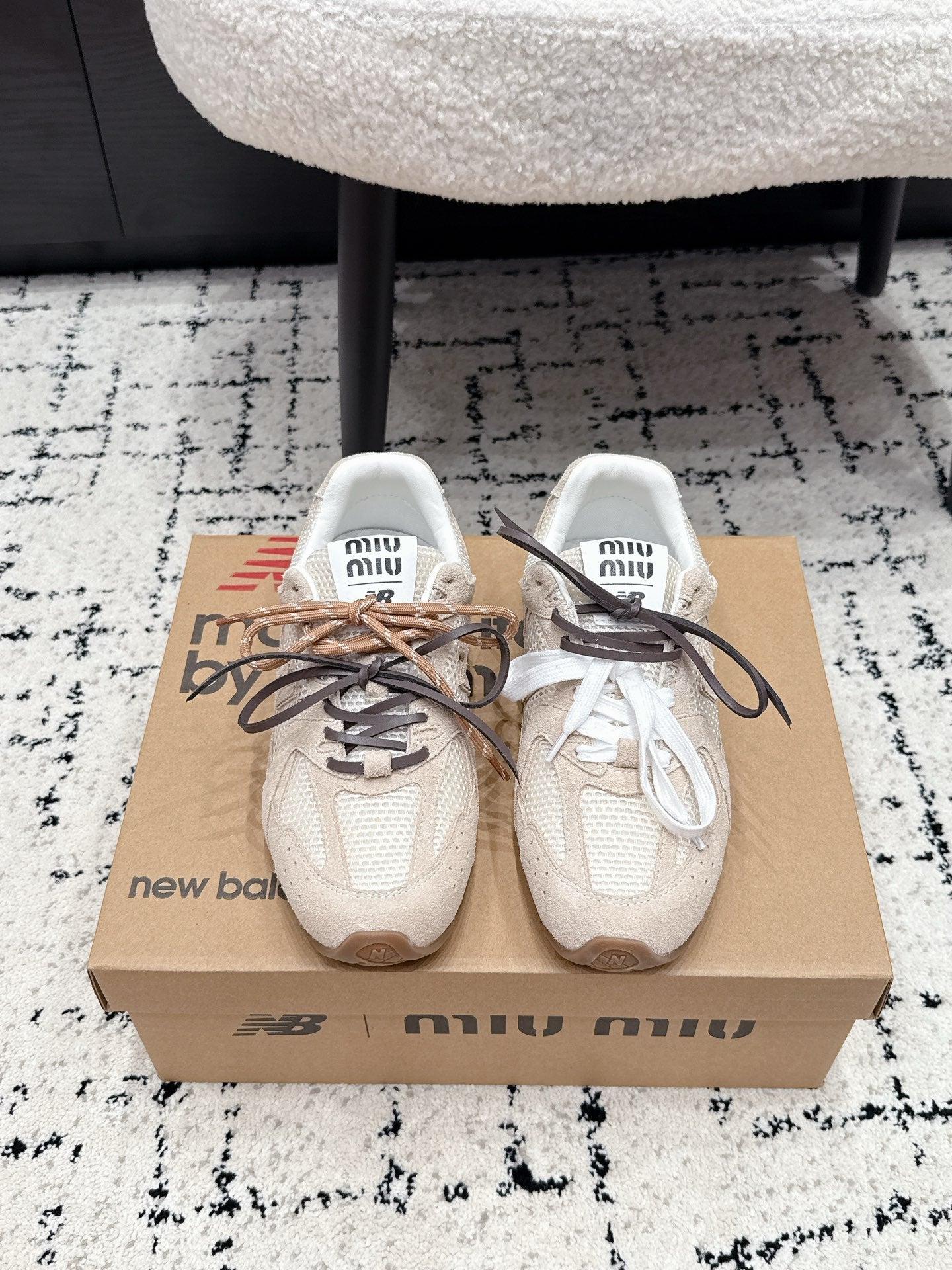 Miu 530 Casual Sneaker Light Grey White Suede Mesh 880617