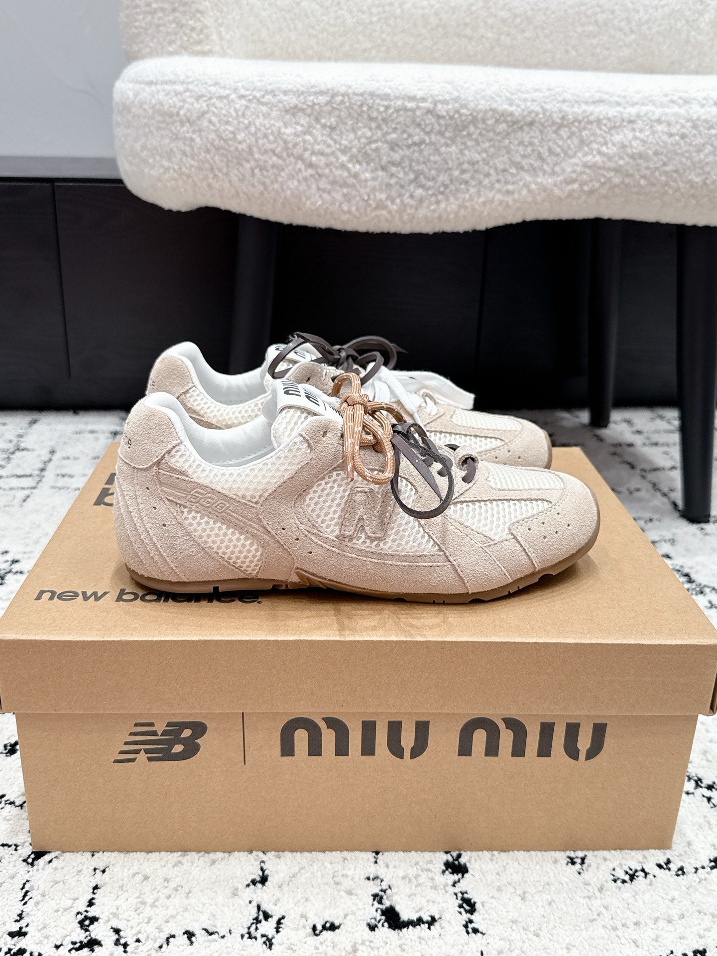 Miu 530 Casual Sneaker Light Grey White Suede Mesh 880617