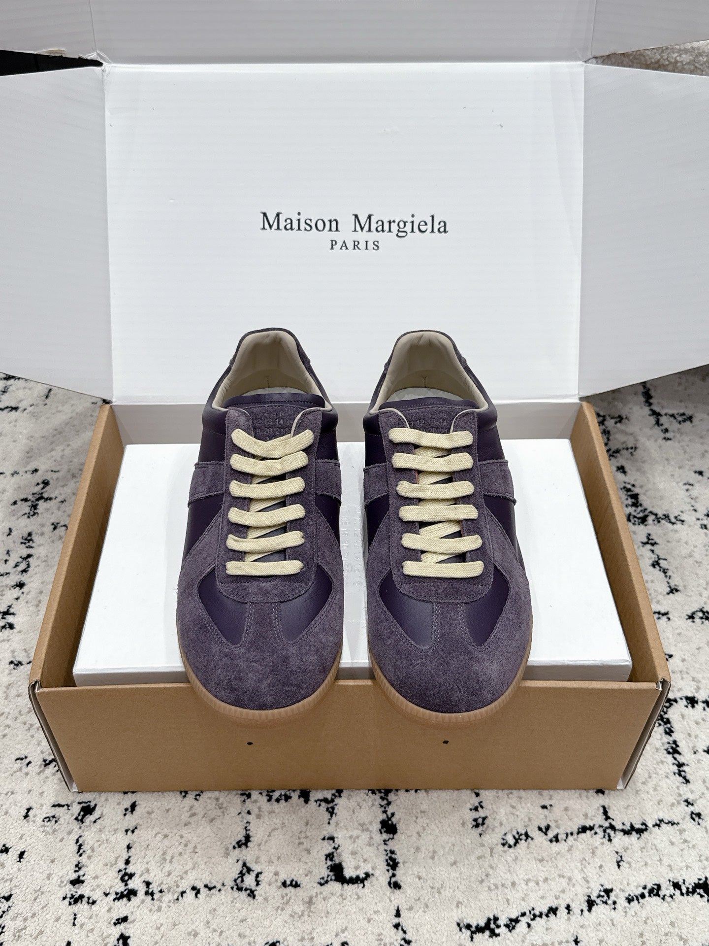 MM6 Replica Casual Sneaker Light Purple Sheepskin Suede 881199