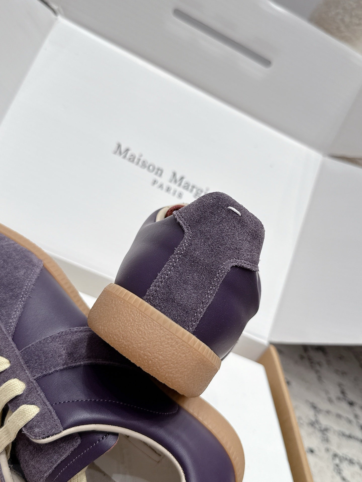 MM6 Replica Casual Sneaker Light Purple Sheepskin Suede 881199