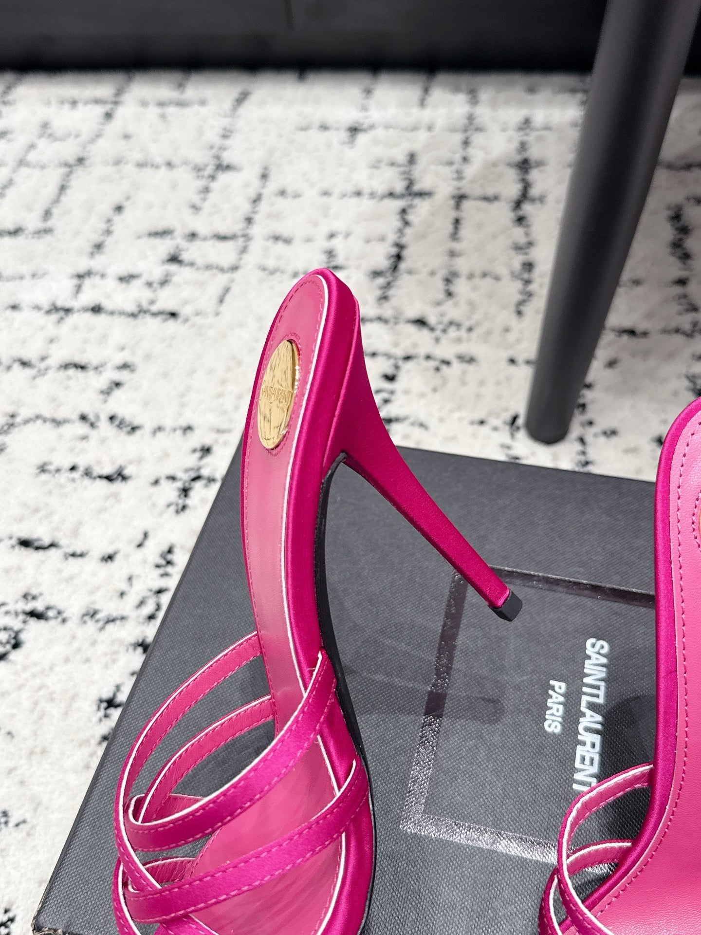 YSL Kate Mule 10.5cm Hot Pink Satin 847148