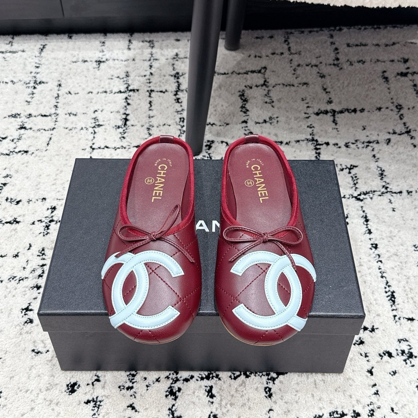 CC 26s Coco Beach Cambon Mule Burgundy Lambskin 847129