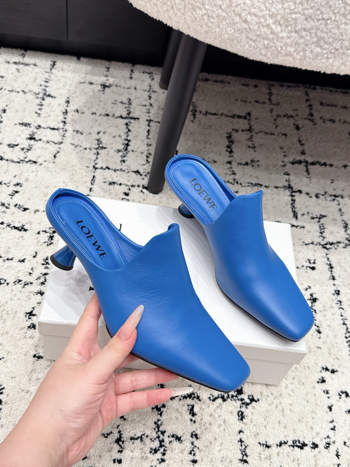 Loewe Emily Mule Blue Lambskin 880826