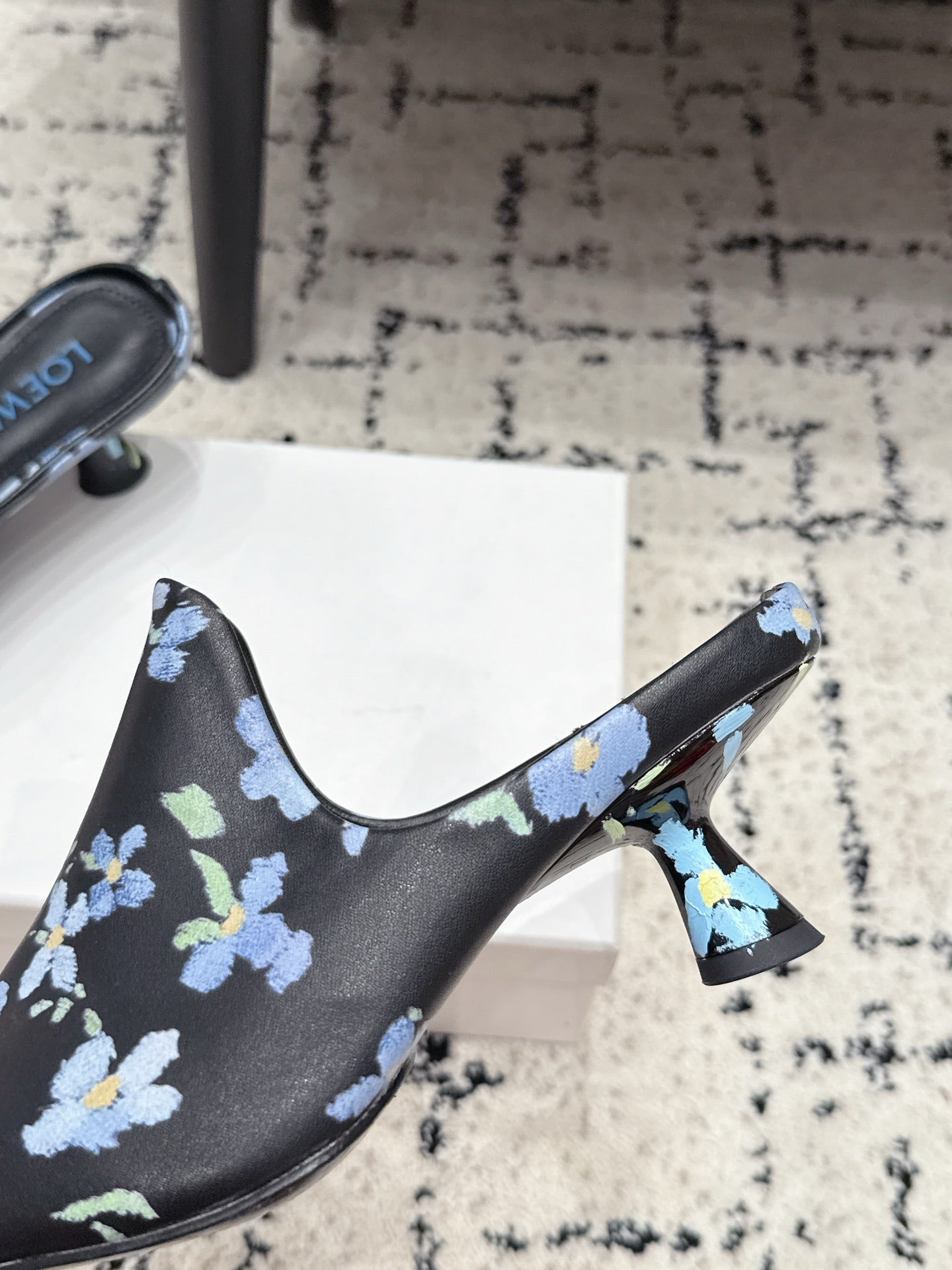Loewe Emily Mule Black Printed Lambskin 880828