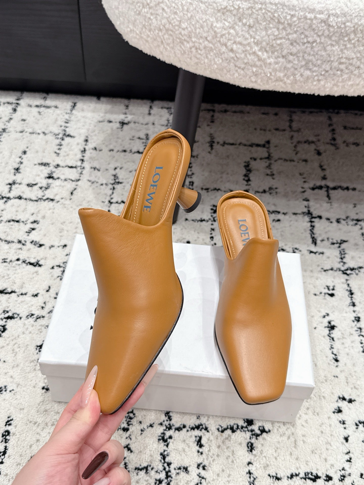 Loewe Emily Mule Tan Brown Lambskin 880827
