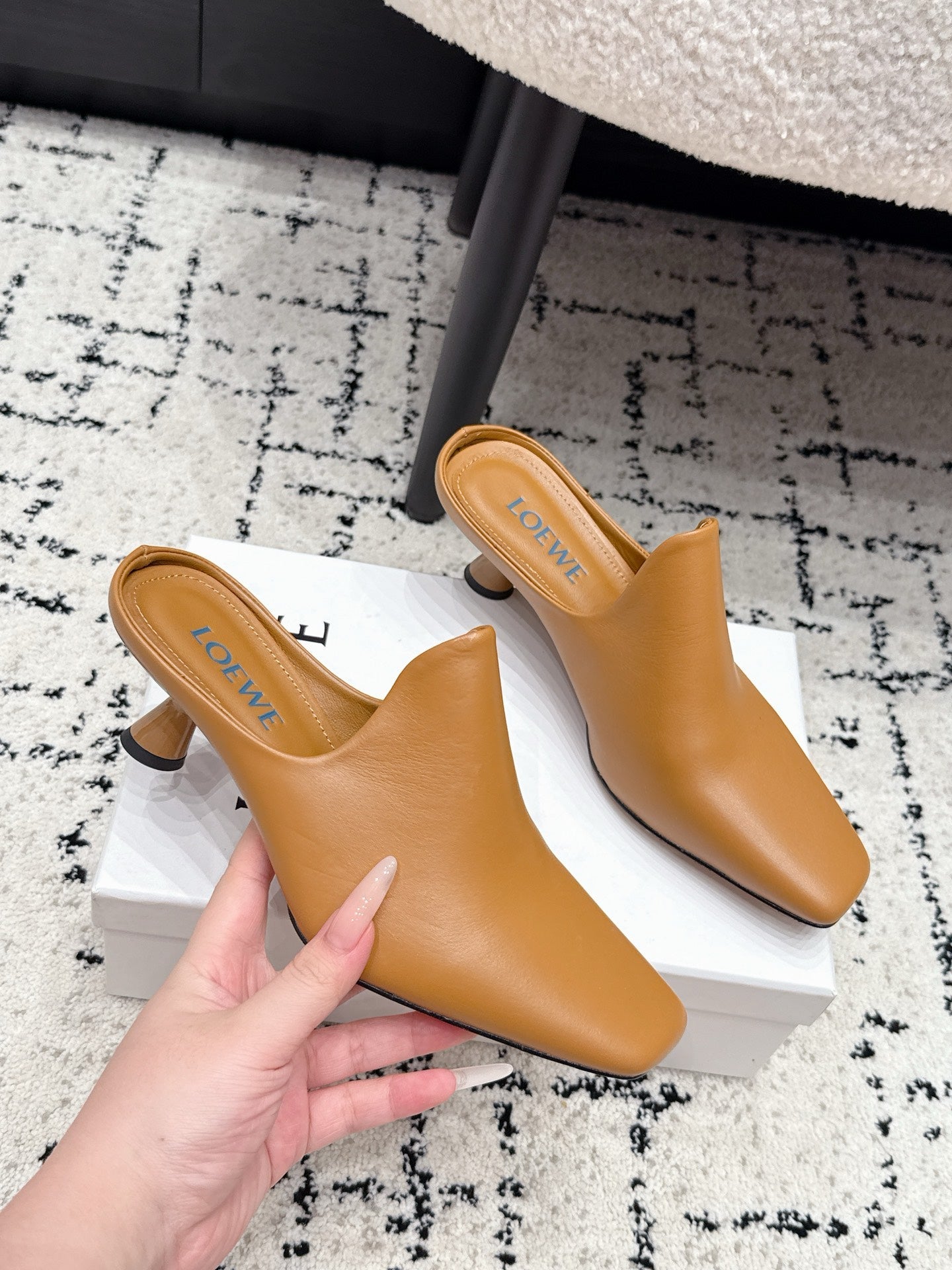 Loewe Emily Mule Tan Brown Lambskin 880827