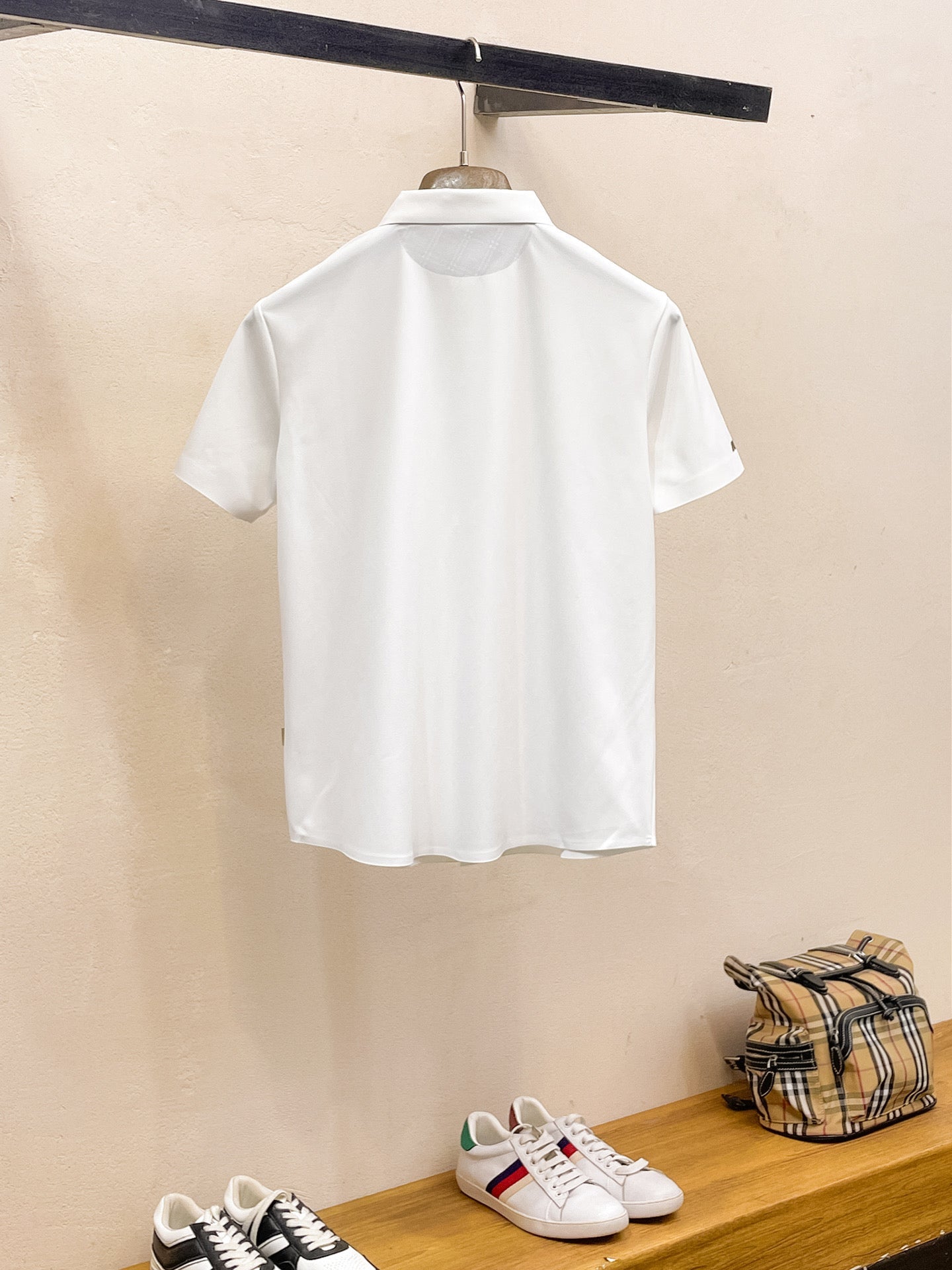 BRR Men Short-Sleeve Polo Shirt White Silk