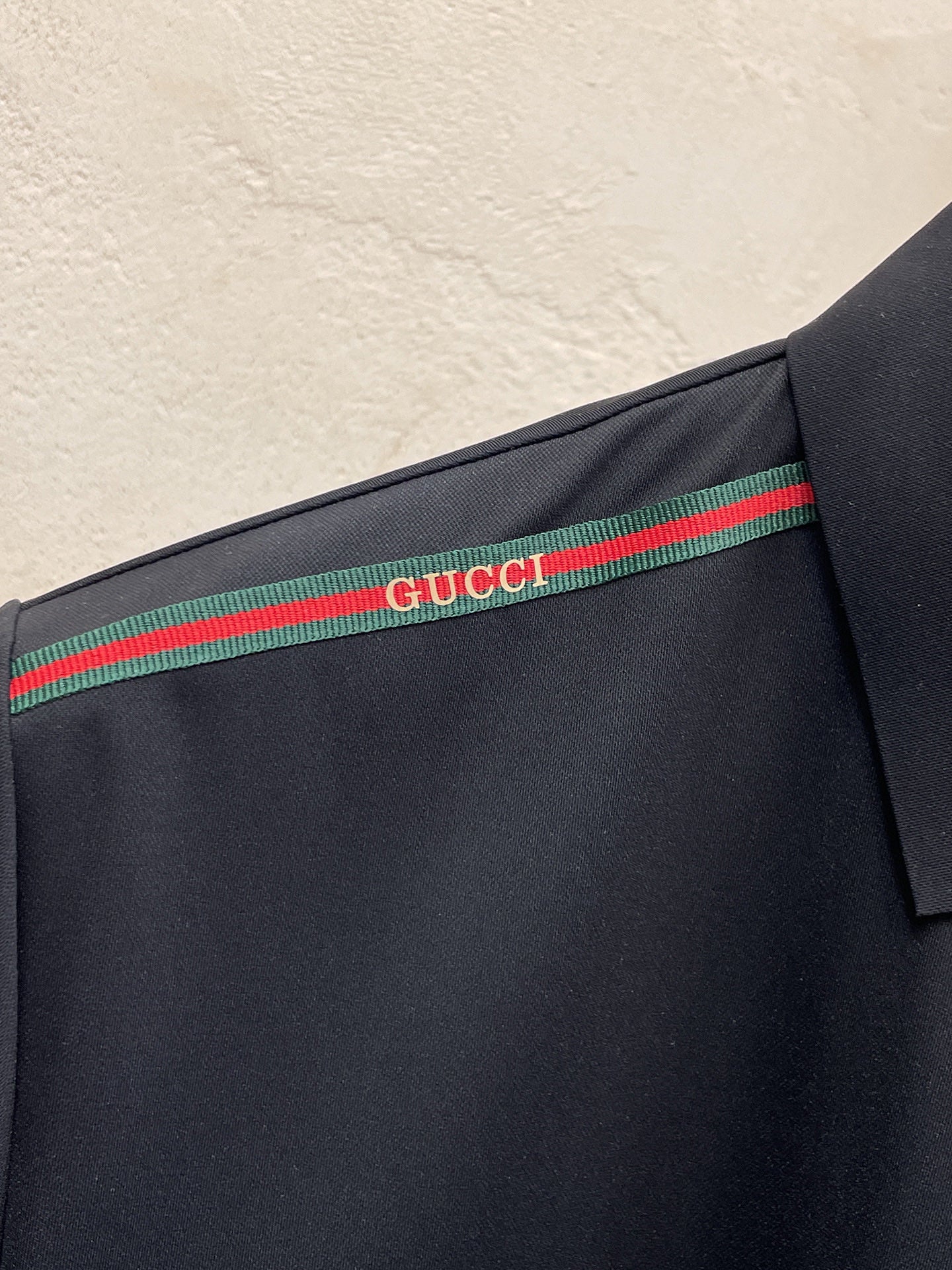 GG Men Short-Sleeve Polo Shirt Black Silk
