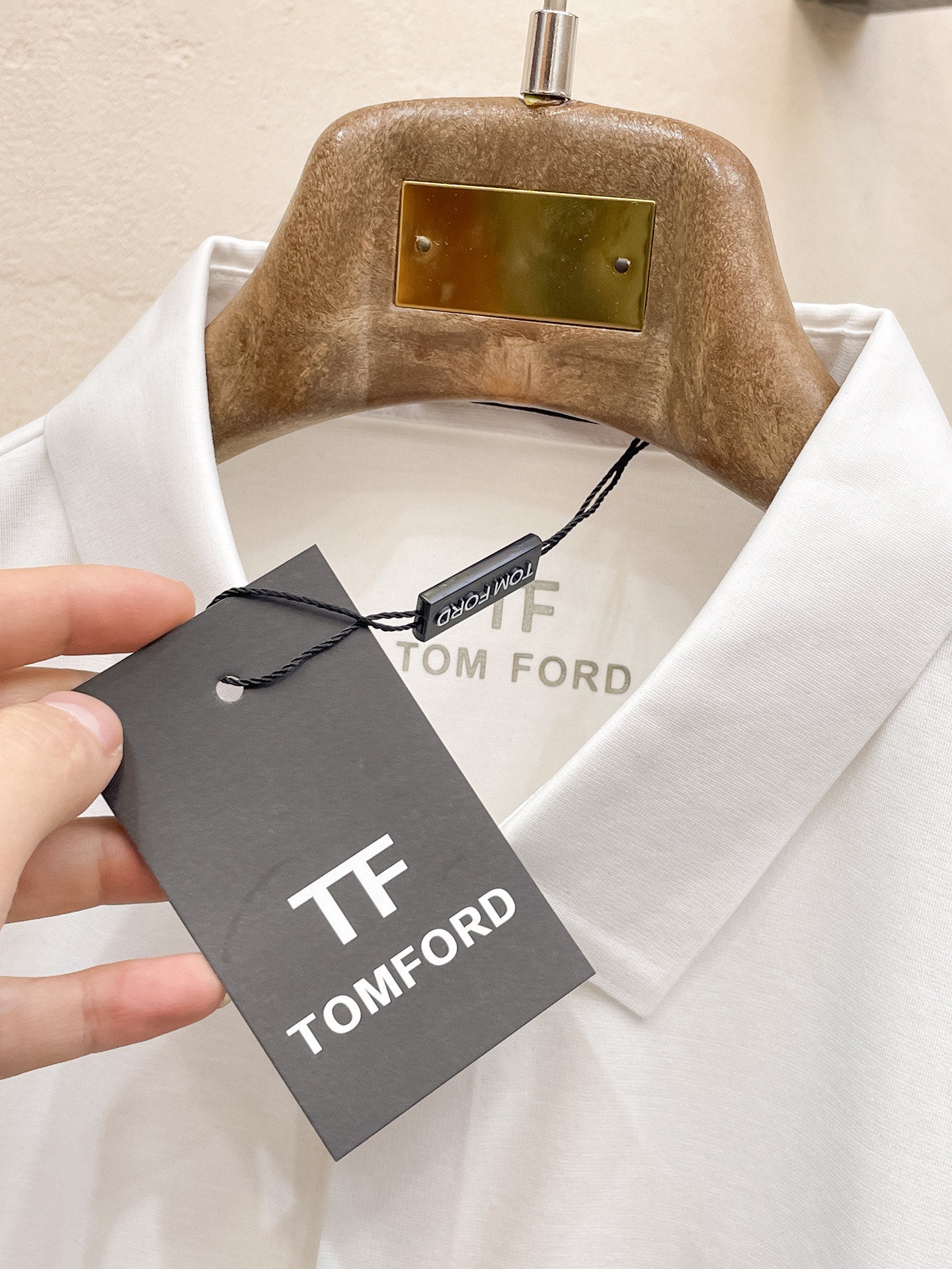 Tom Ford Men Short-Sleeve Polo Shirt White Silk