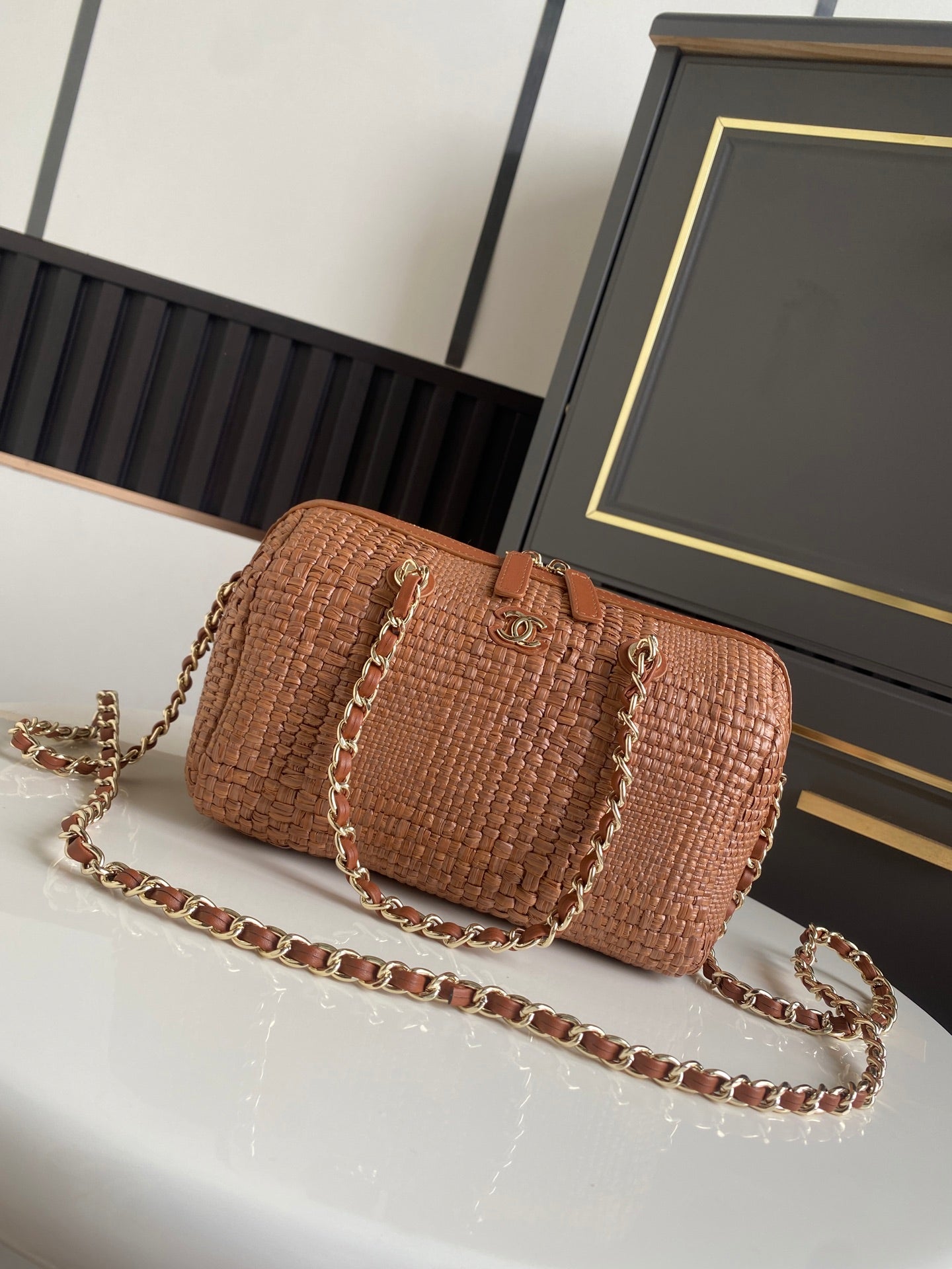 CC 26P AS4474 Mini Bowling Bag 18.5cm Brown Woven