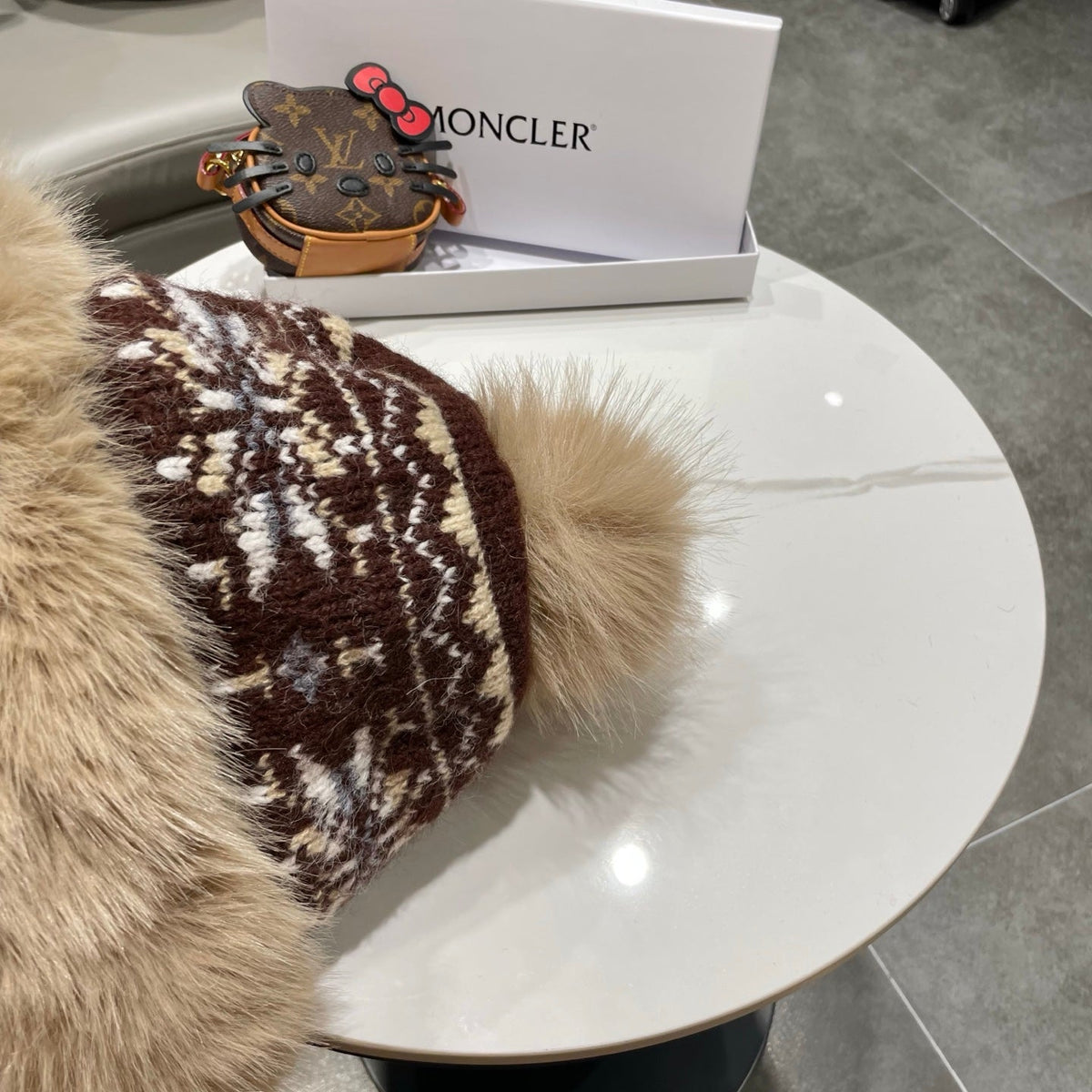 MC 26s Winter Pattern Bomber Trapper Hat Brown Fur 497874