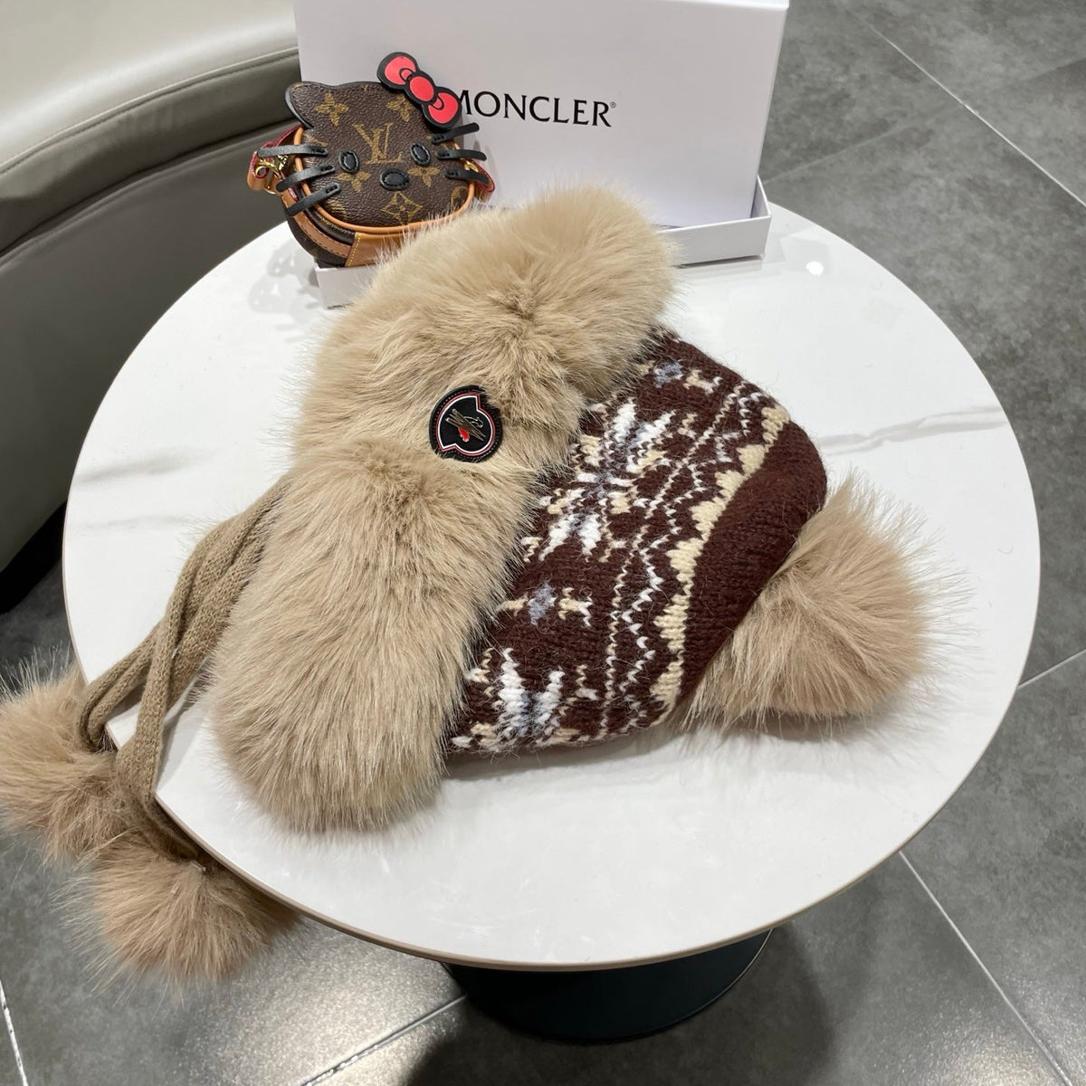 MC 26s Winter Pattern Bomber Trapper Hat Brown Fur 497874