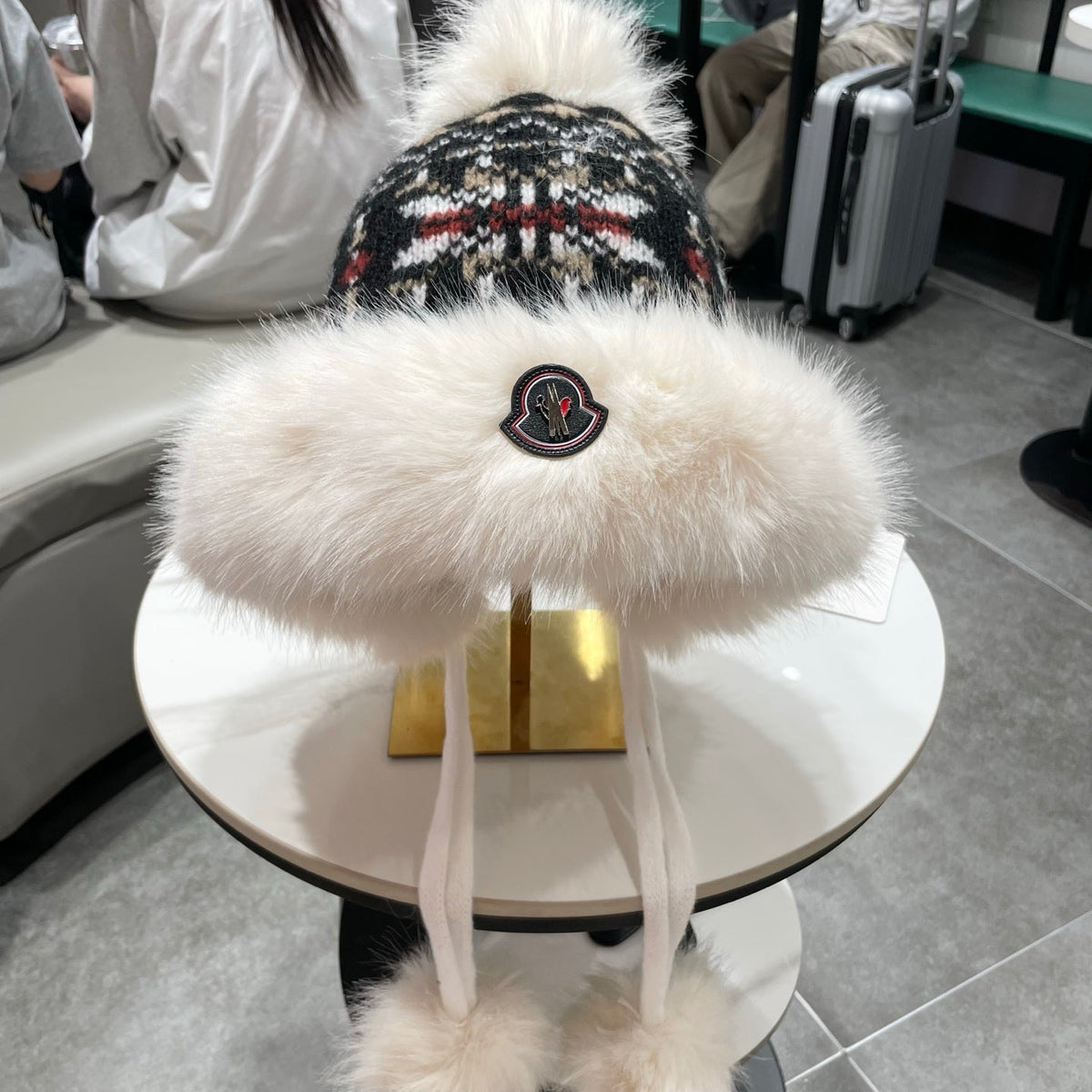 MC 26s Winter Pattern Bomber Trapper Hat Multicolor Fur 497876