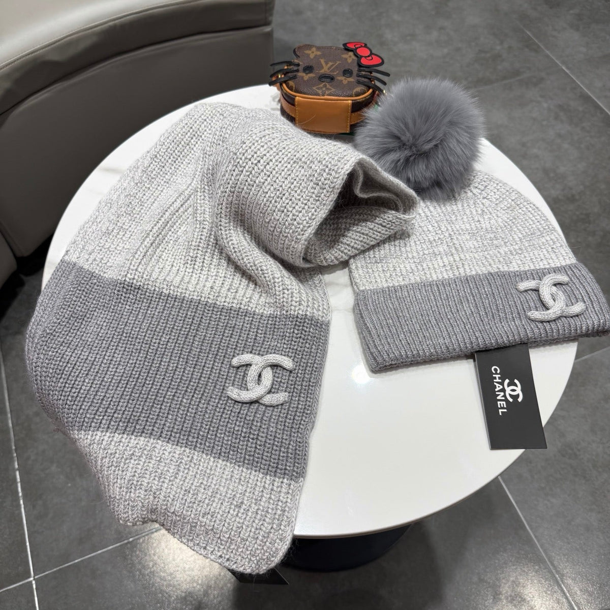 CC 26s Winter Pom Pom Knit Set Grey Wool 499285