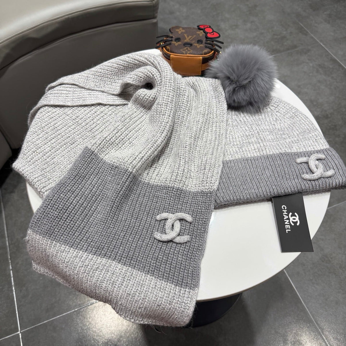 CC 26s Winter Pom Pom Knit Set Grey Wool 499285