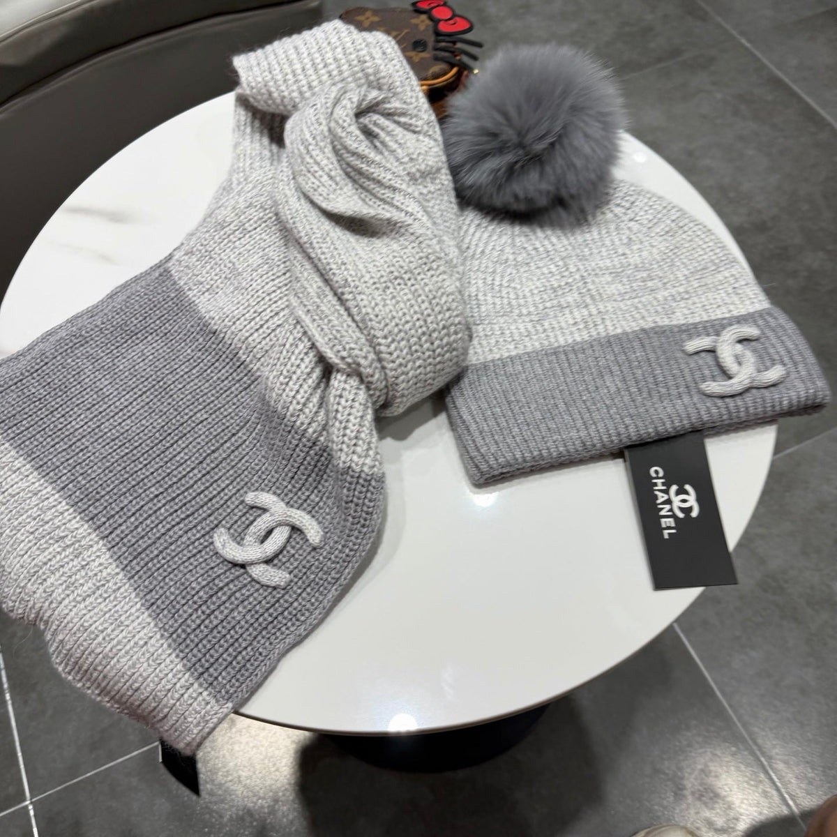 CC 26s Winter Pom Pom Knit Set Grey Wool 499285
