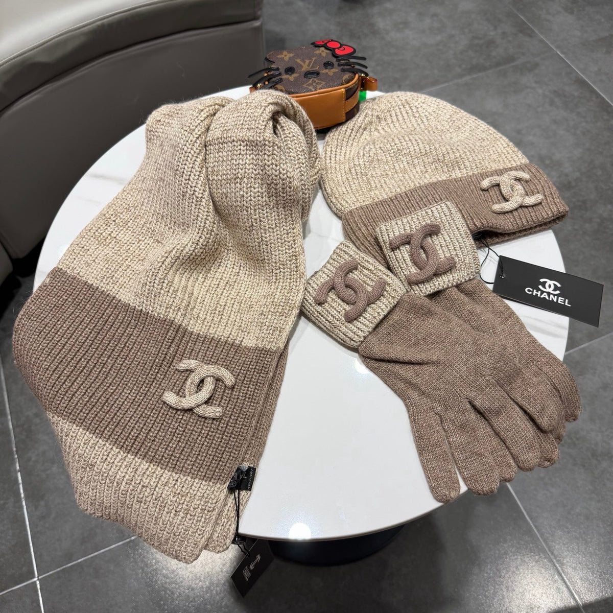 CC 26s Winter Knit Set Beige Brown Wool 499456