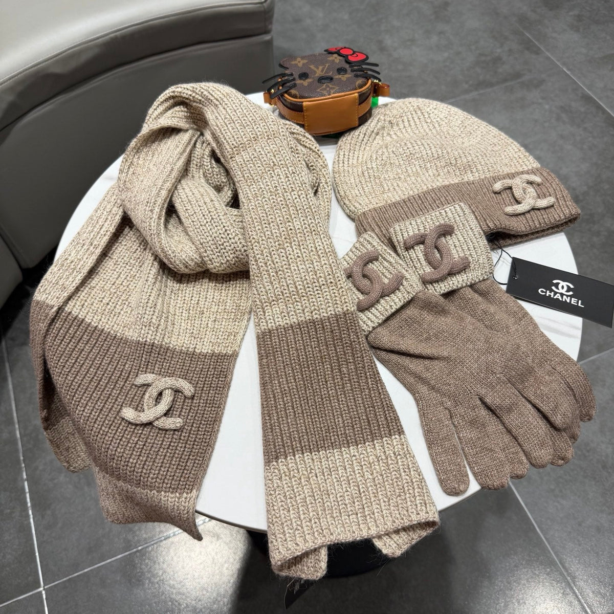 CC 26s Winter Knit Set Beige Brown Wool 499456