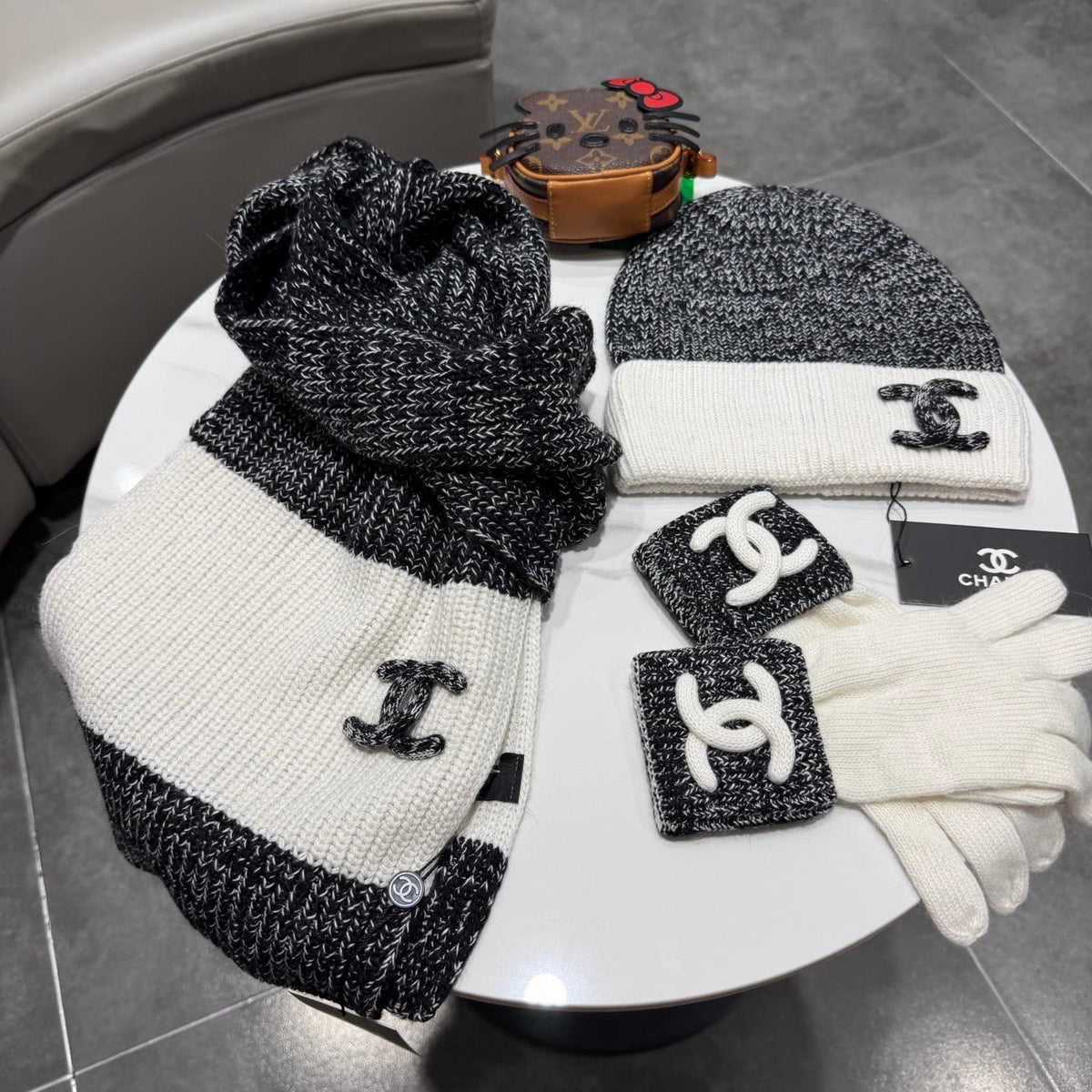 CC 26s Winter Knit Set Black Grey Wool 499256