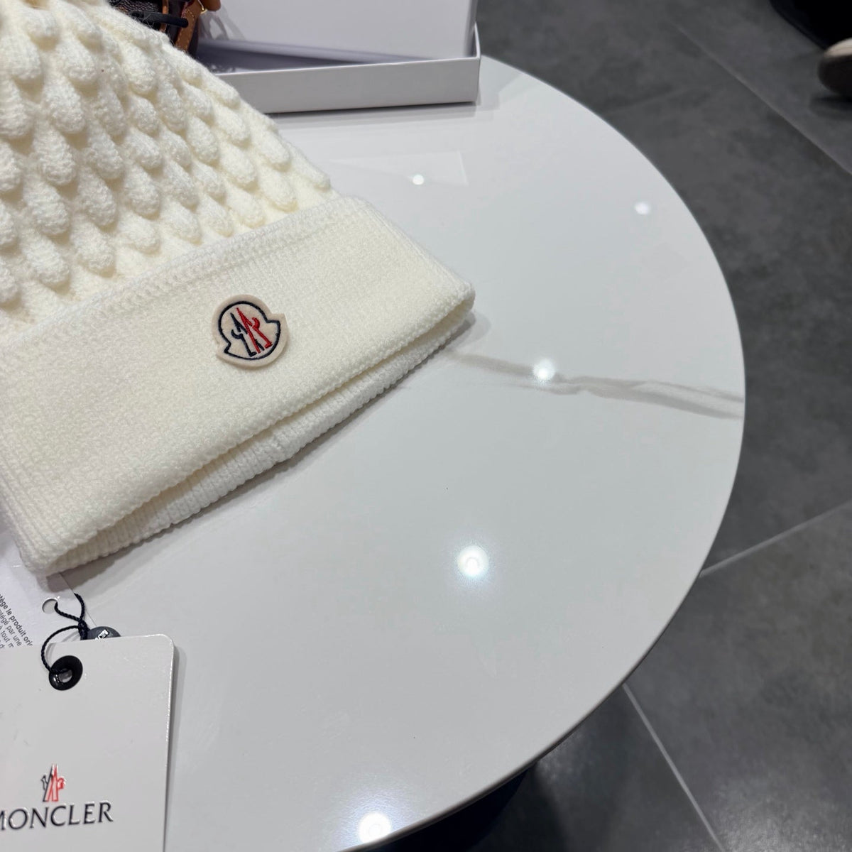 MC 26s Winter Pom Pom Beanie White Wool 499252