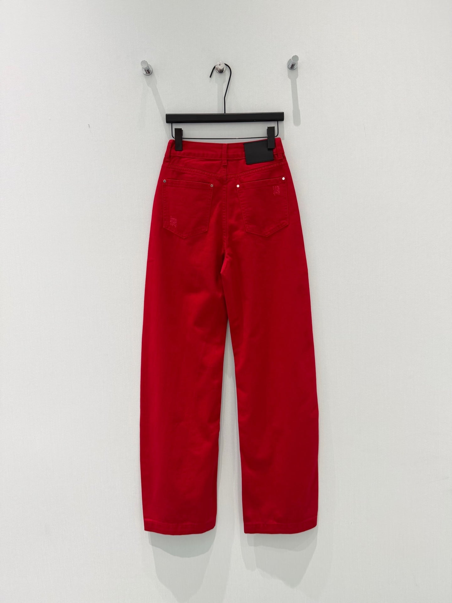 Loewe Asymmetric Waist Denim Jeans Bright Red Cotton Tencel 351201