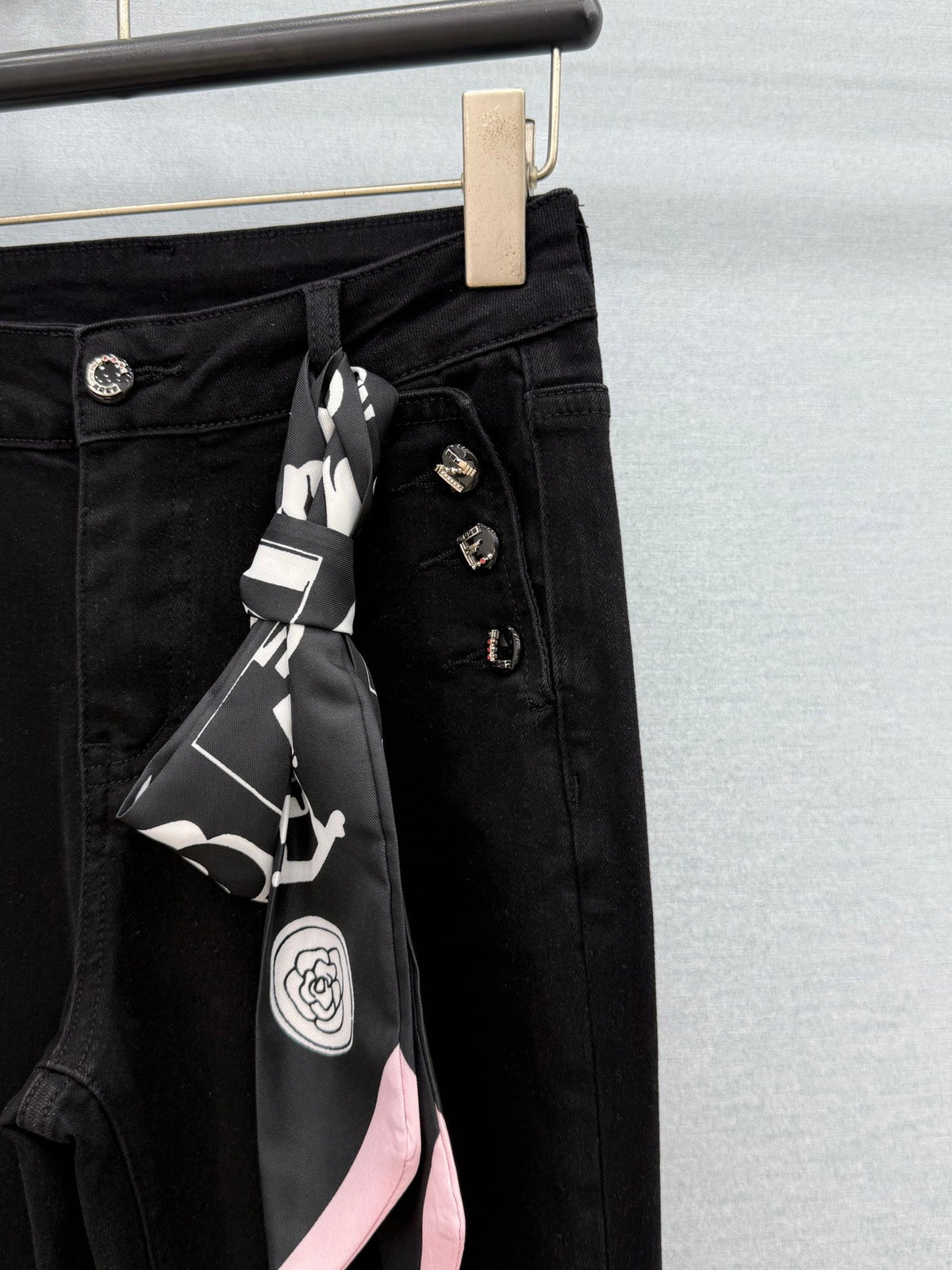 Chanel 2026 Jeans Black Flared Denim Cotton 435466