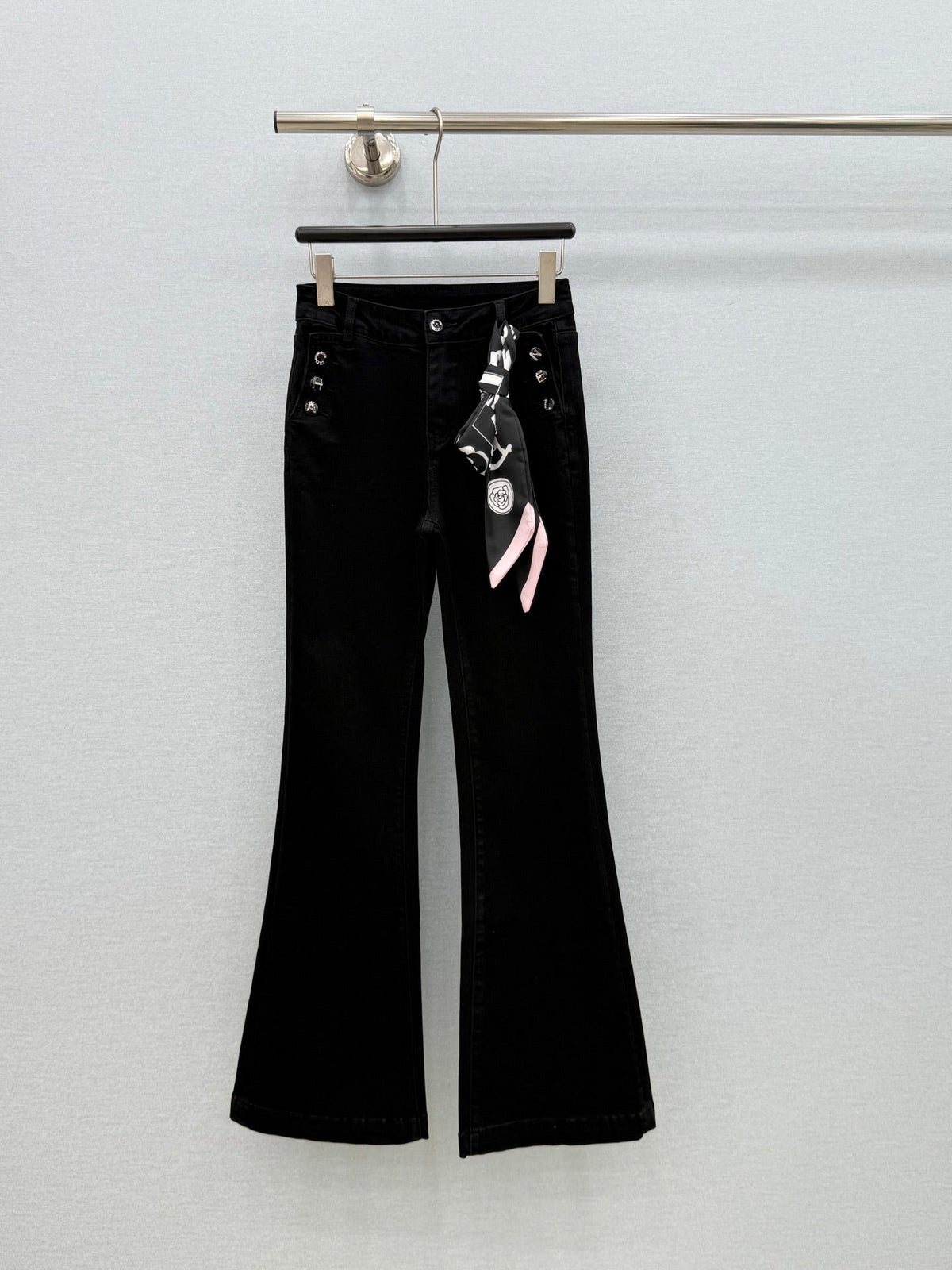 Chanel 2026 Jeans Black Flared Denim Cotton 435466
