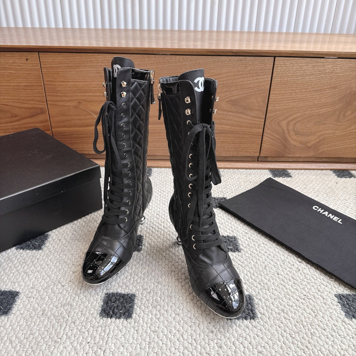 CC 26s Lace-Up Boots 6.5cm Black Leather 118297