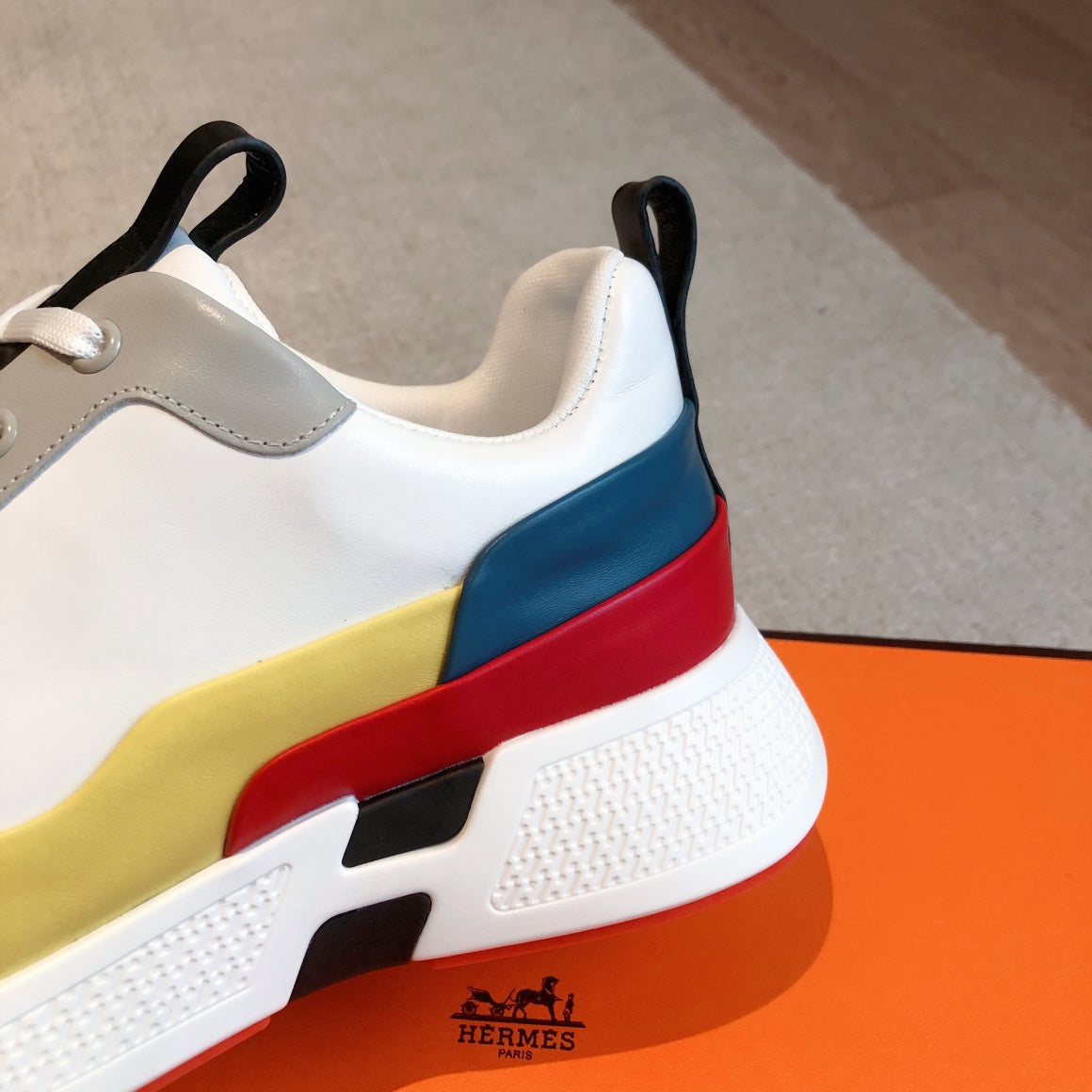 HM Hugo Sneakers White Yellow Black Calfskin 933466