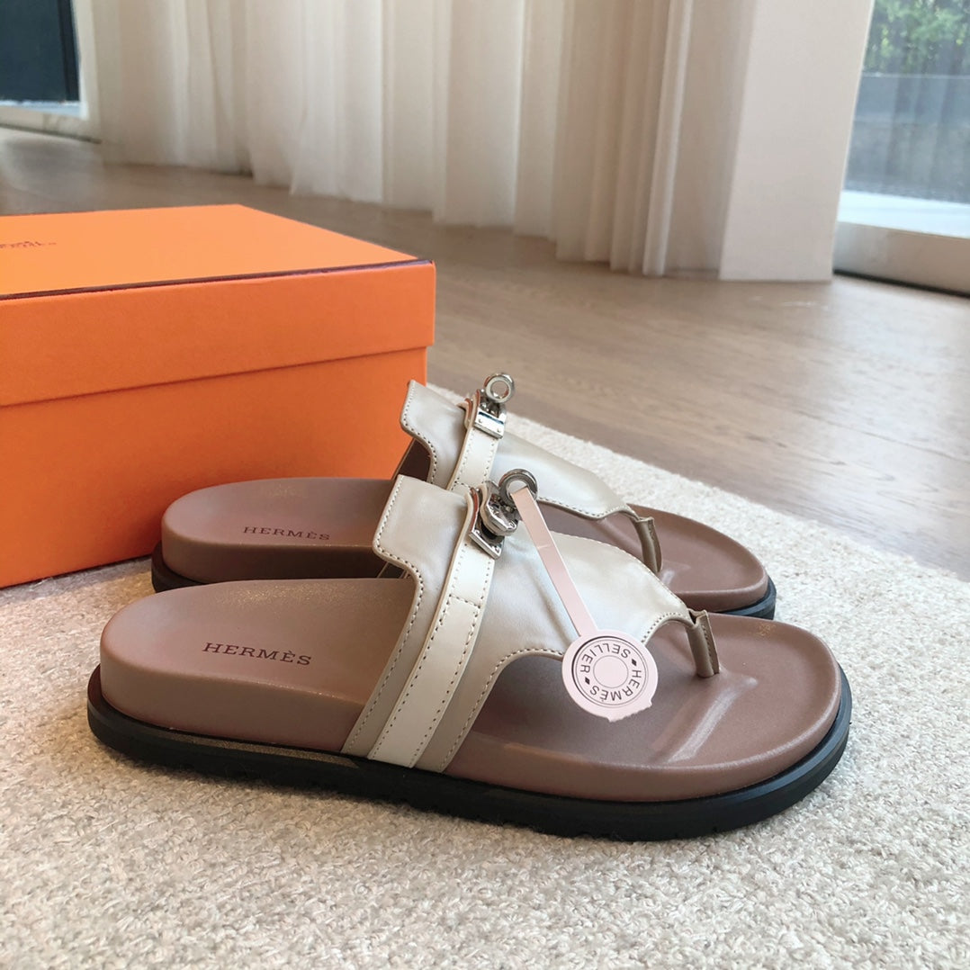 EMPIRE SANDAL LIGHT BROWN MIX CREAM CALFSKIN