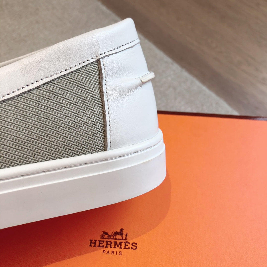 JOB LOAFER LIGHT GRAY MIX WHITE CALFSKIN