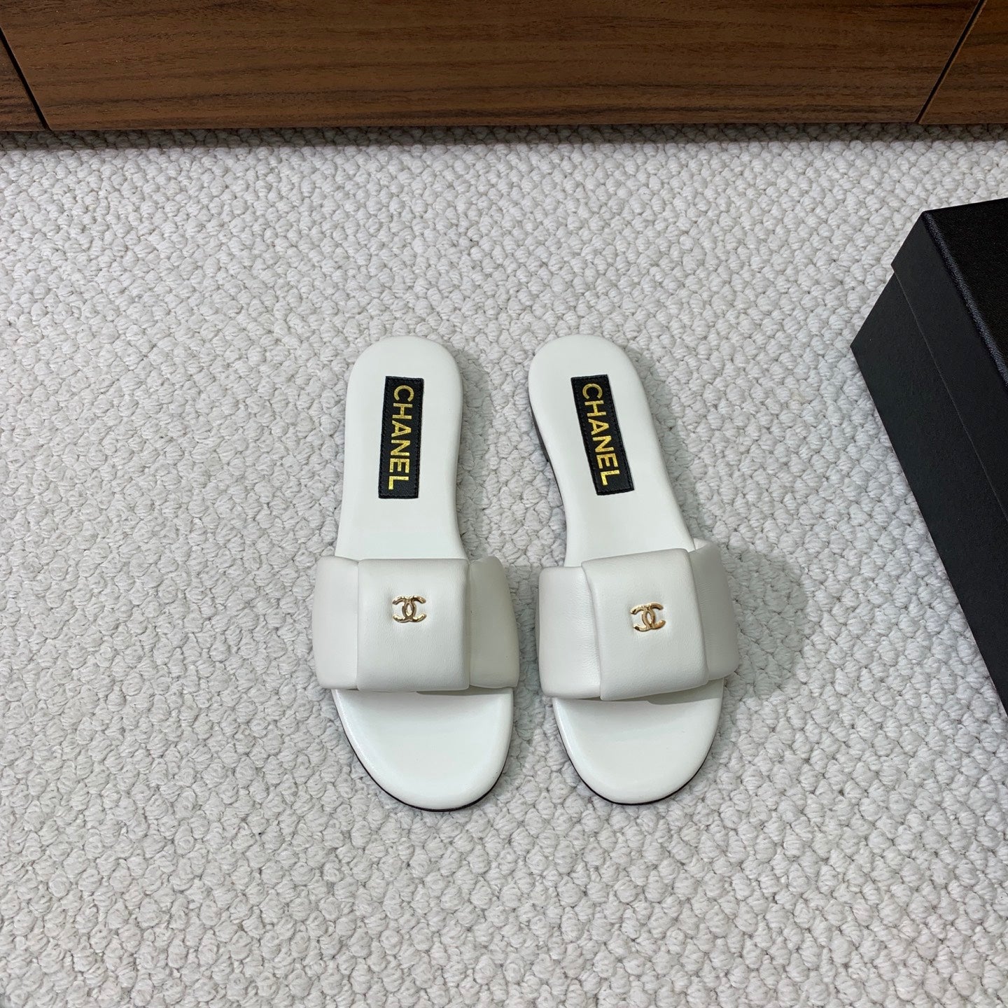CC 26s Padded Sandals White Lambskin 887951