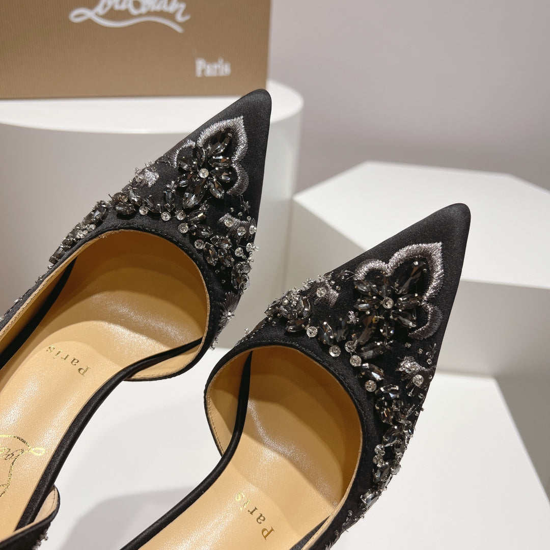 CL 25 Pump High Heels 100mm Silk and Sheepskin 240506