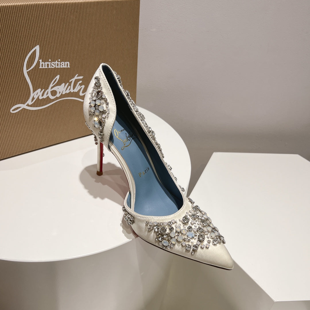 CL 25 Pump High Heels 100mm Silk and Sheepskin 240506