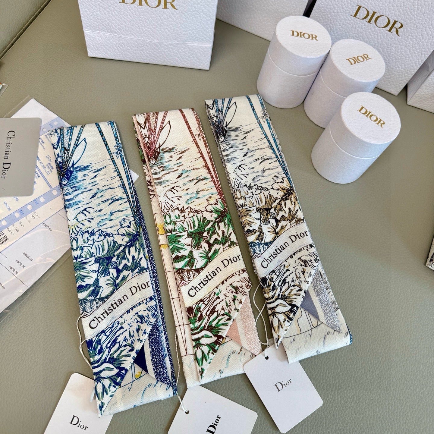 CD Twilly Mini Scarf 105cm Light Pink Mulberry Silk 941924