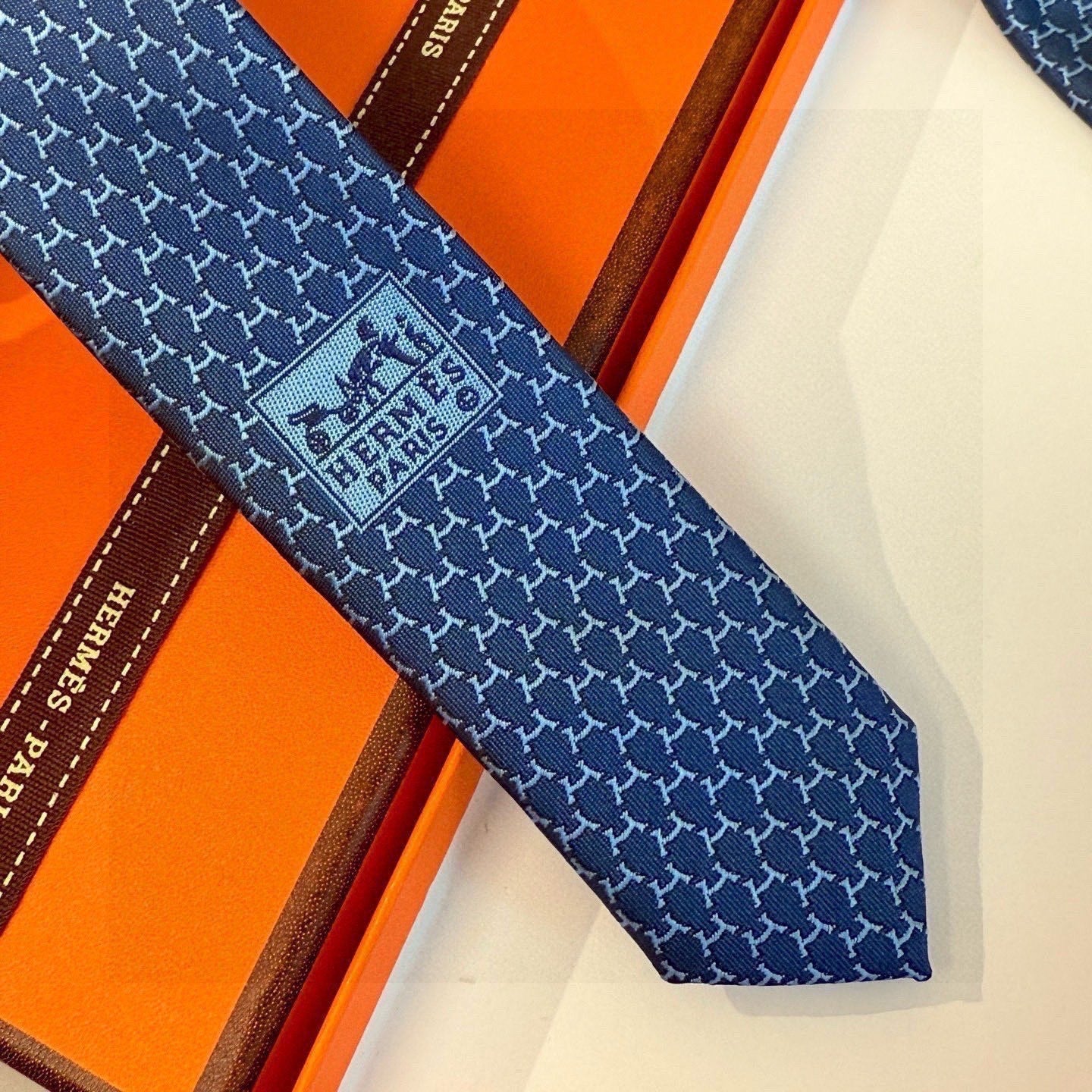 HM  Hilario Tie Blue Twill Silk 210002