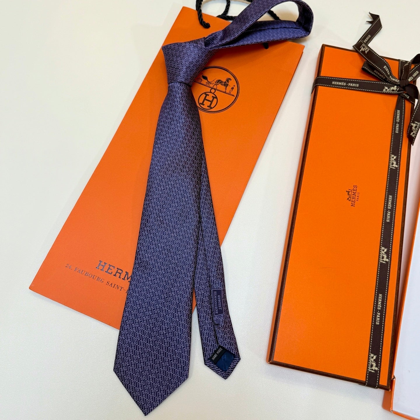 HM Tie Purple Silk 327129