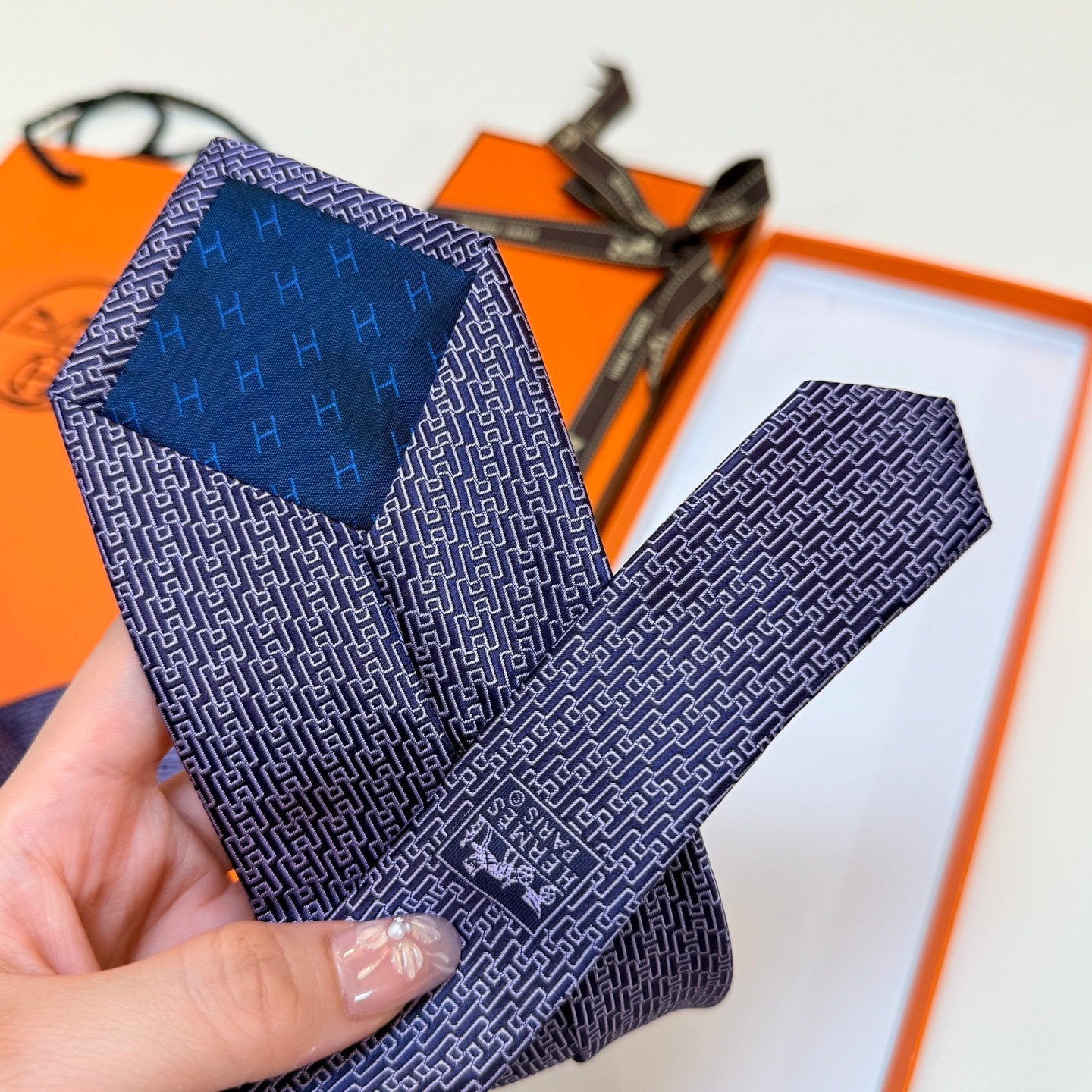 HM Tie Purple Silk 327129