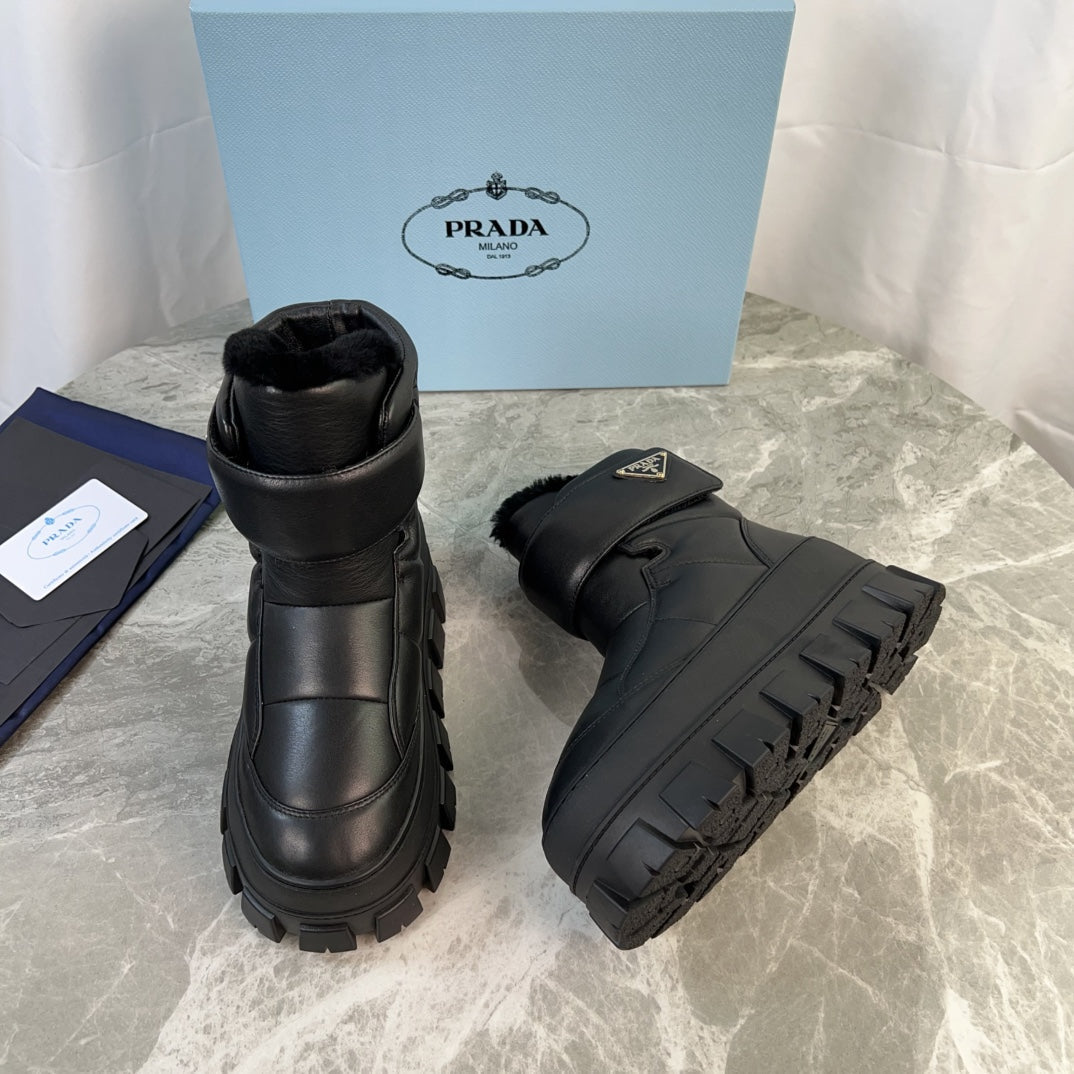 PRA 25s Boots Black With Fur Soft Cowhide 454752