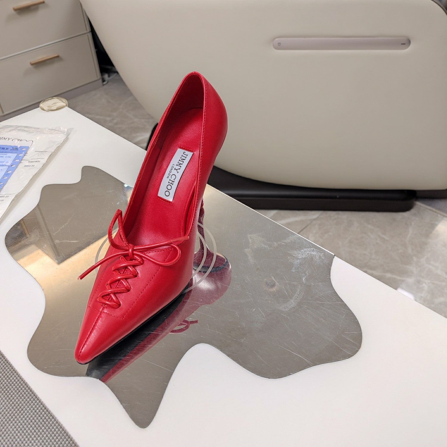 Jimmy 25 Pump High Heels Red Cowhide 240003