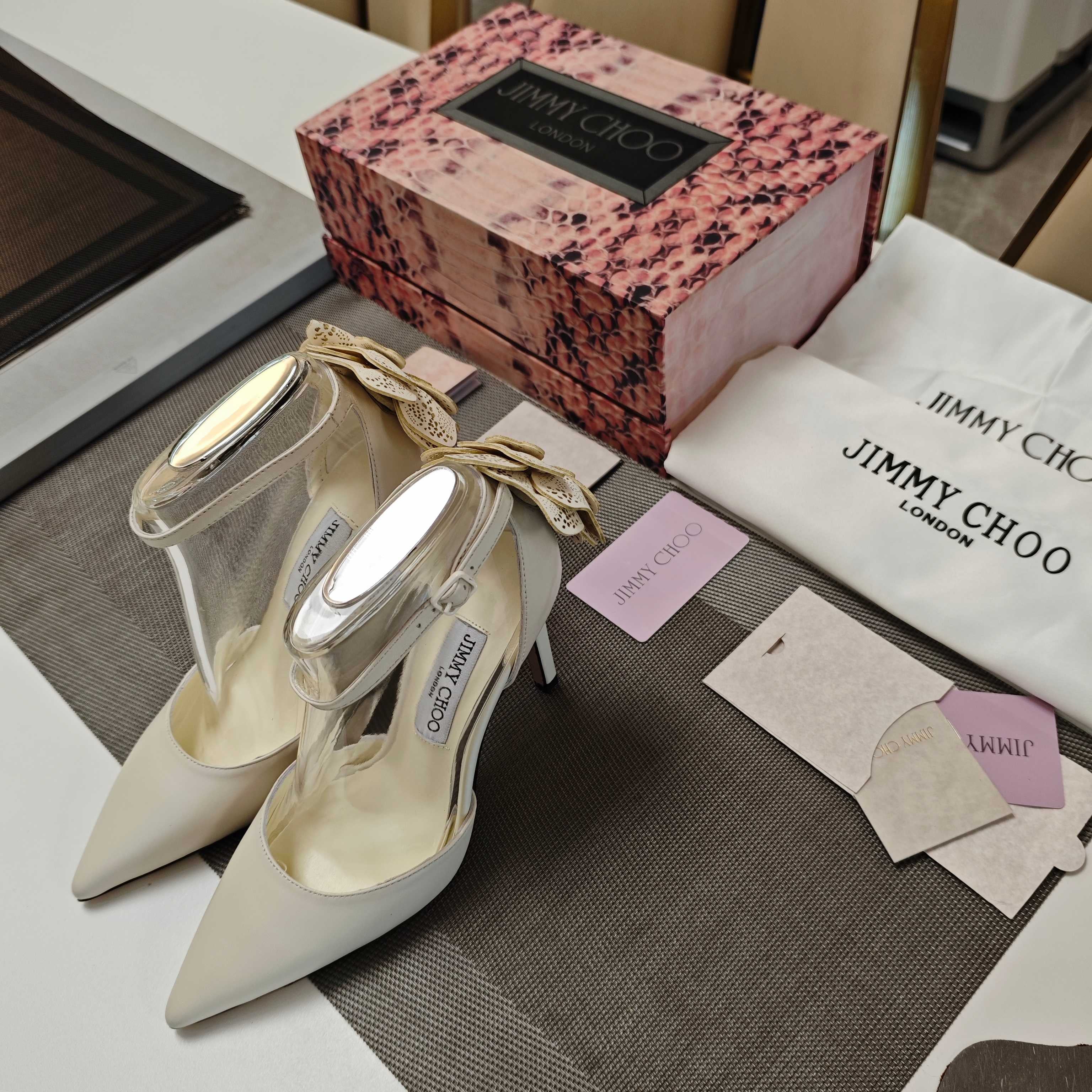 Jimmy Choo Marja Pumps 10cm White Leather 900897