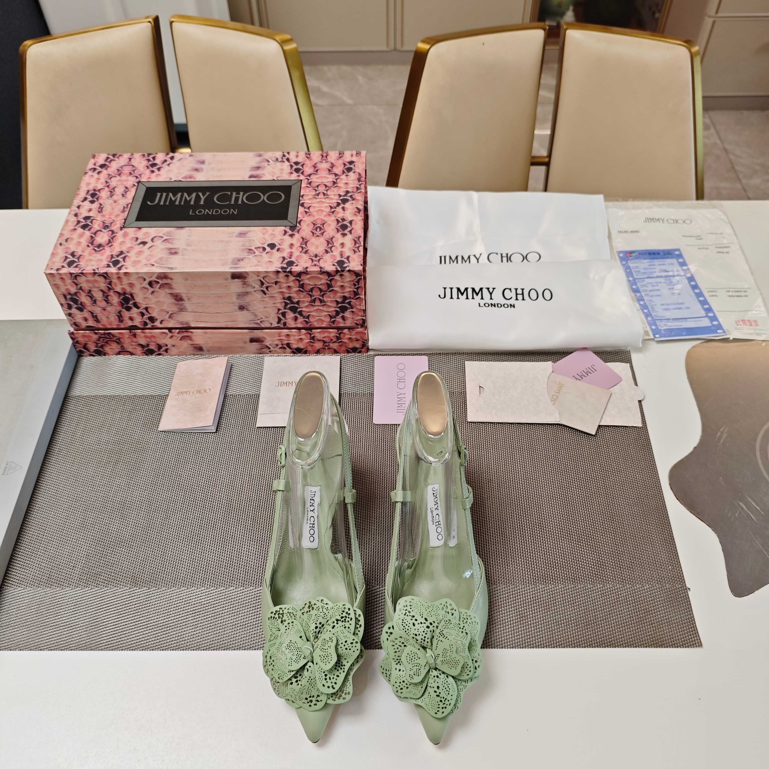 Jimmy Choo Mimmi Pumps 5cm Green Leather 900902