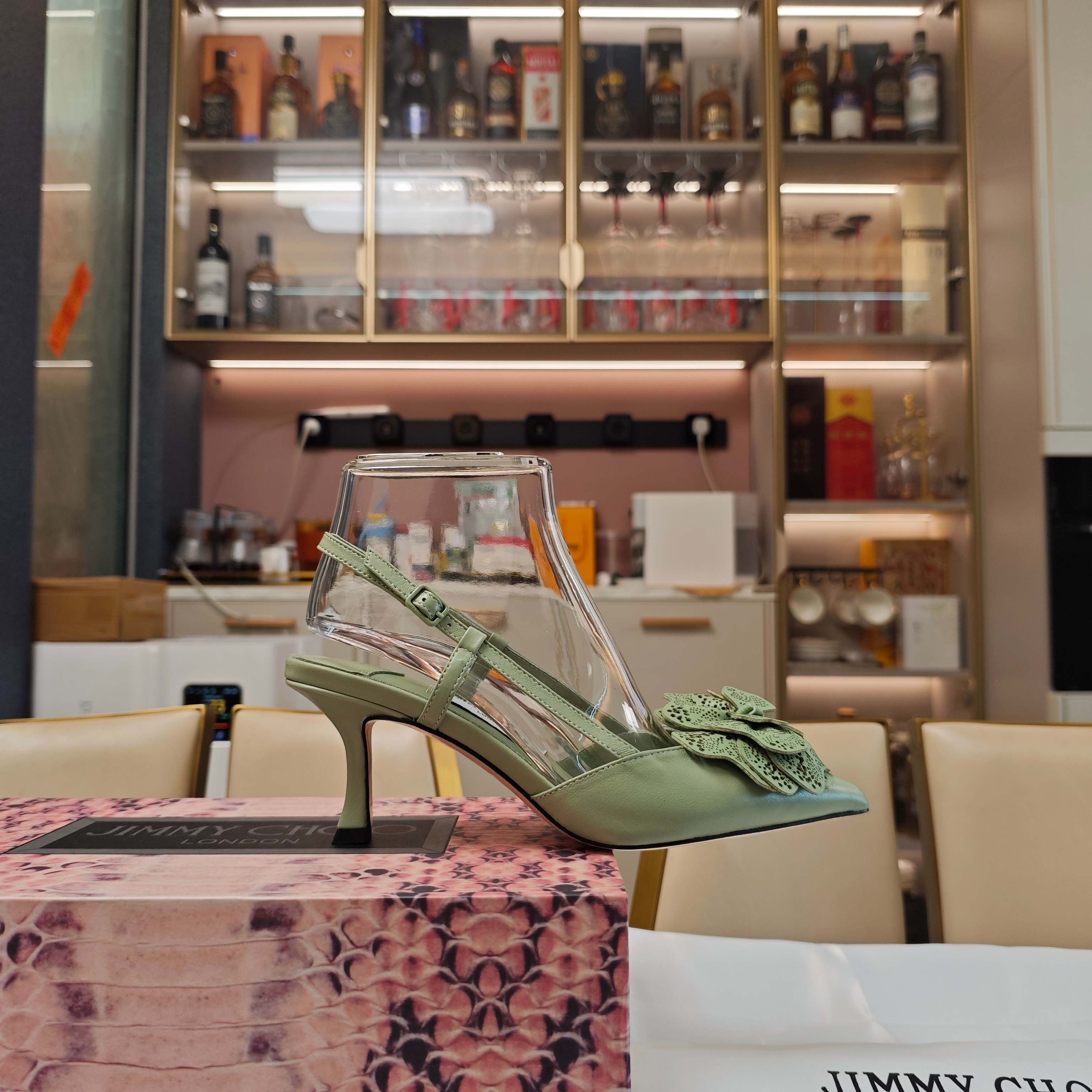 Jimmy Choo Mimmi Pumps 5cm Green Leather 900902