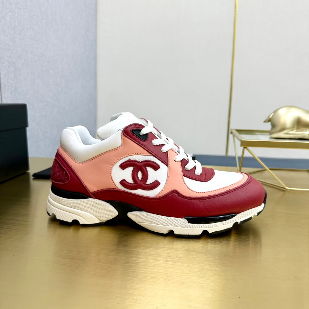 CC 26s Metallic Casual Sneakers Burgundy Pink White Mesh Leather 981010