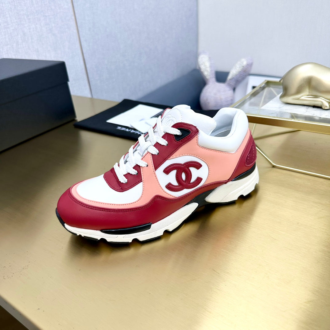 CC 26s Metallic Casual Sneakers Burgundy Pink White Mesh Leather 981010